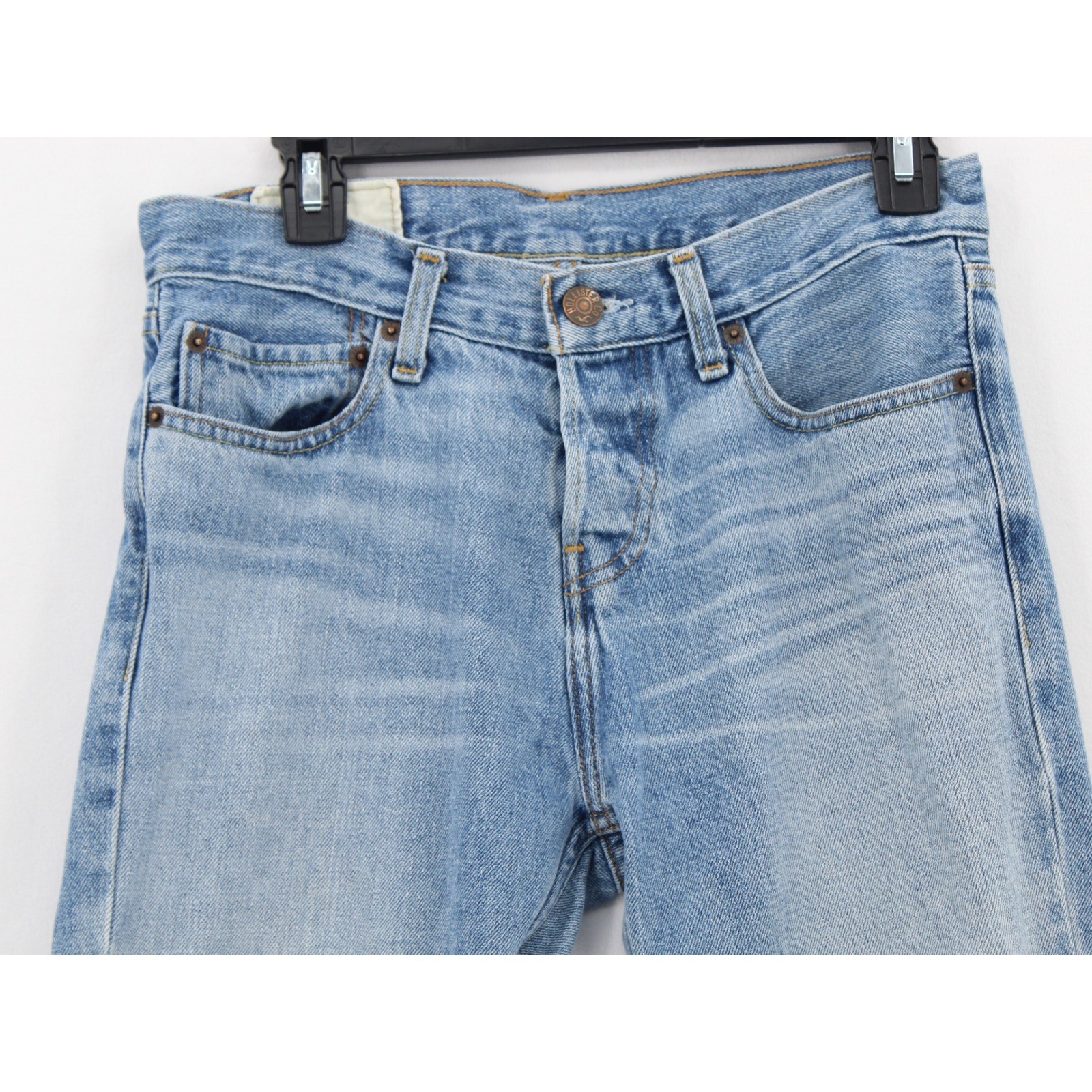 Hollister Blue Denim Jeans Button Fly Mens 29×32
