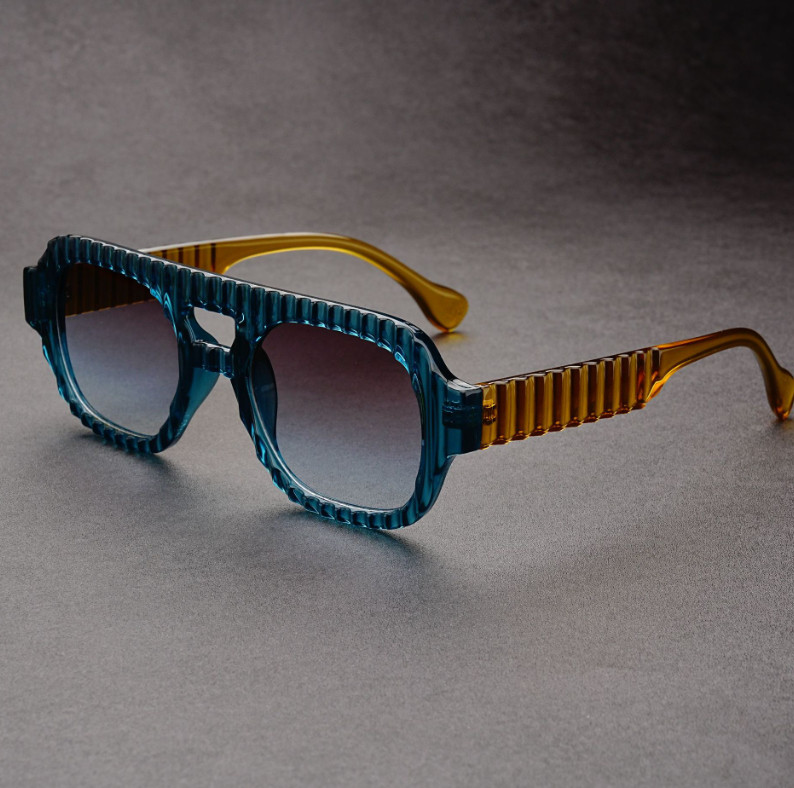Classic Square Double Bridge Sunglasses Men Women Retro Outdoor Shade Glasses