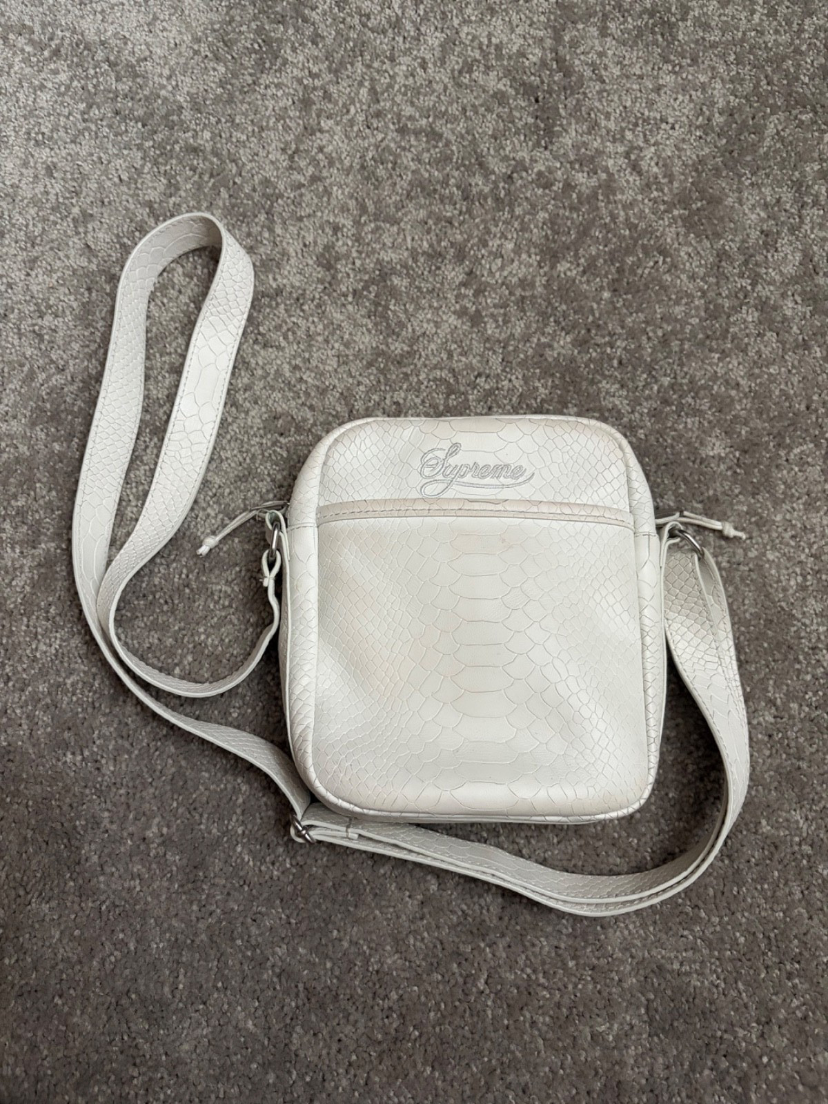 Supreme x Nike Leather Shoulder Bag White SS25