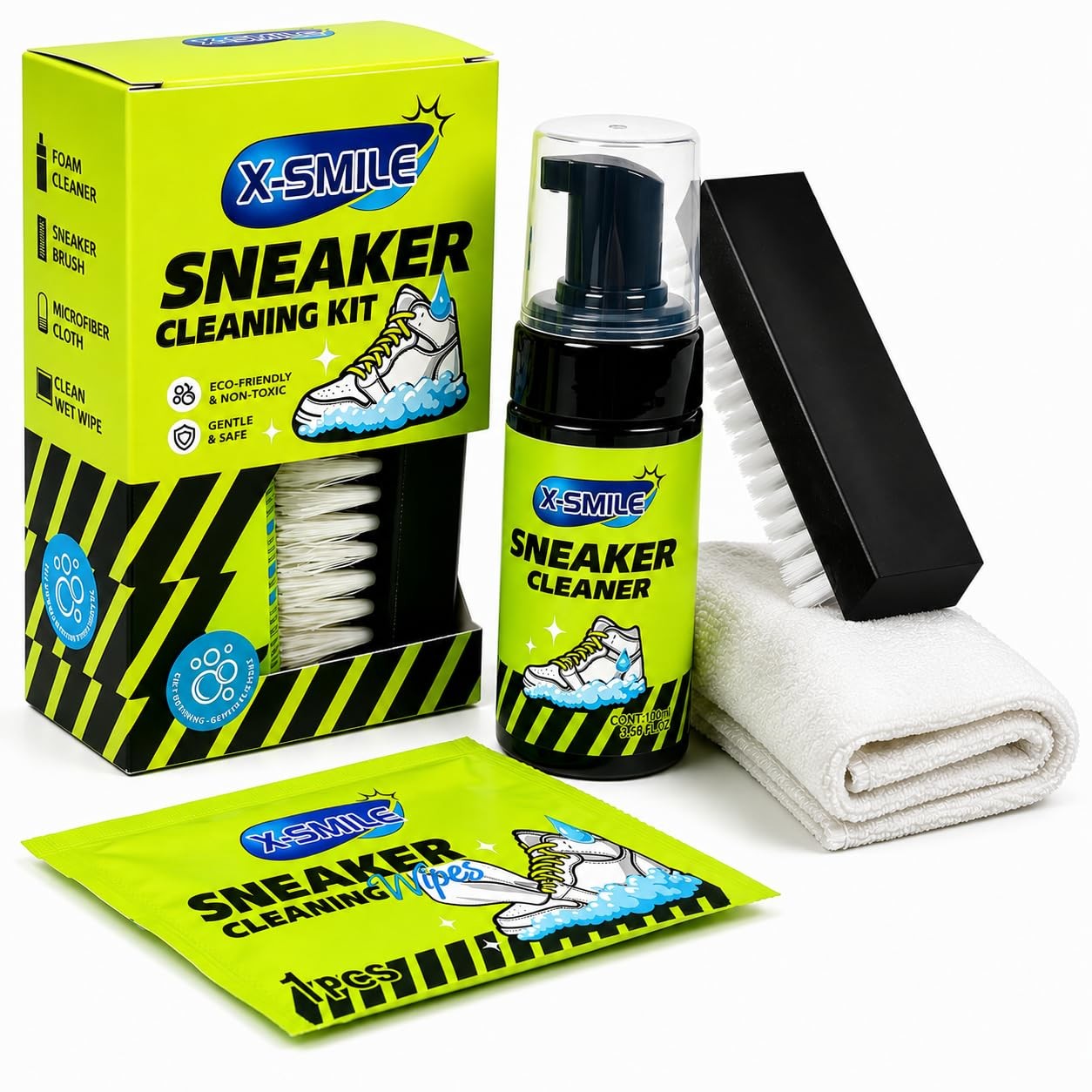 Sneaker Cleaning Kit, Foam Cleaner for White Shoes, PU & Synthetic, Canvas, Mesh