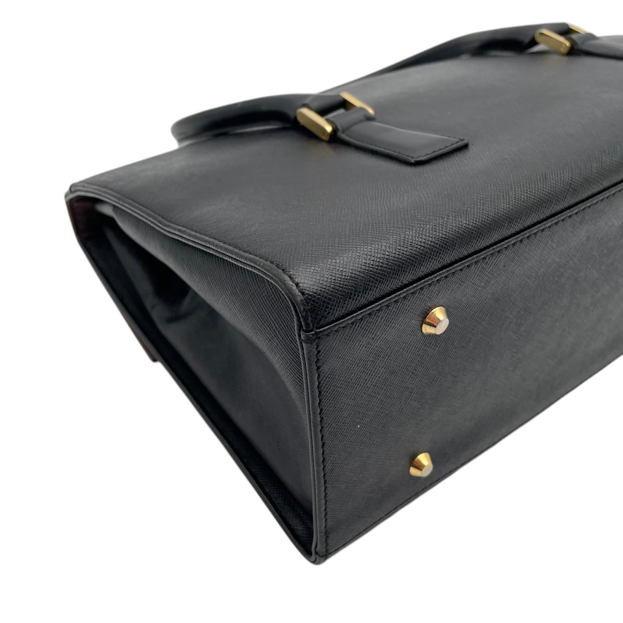Authentic BURBERRY Saffiano Leather Flap Handbag Black Nova Check Vintage