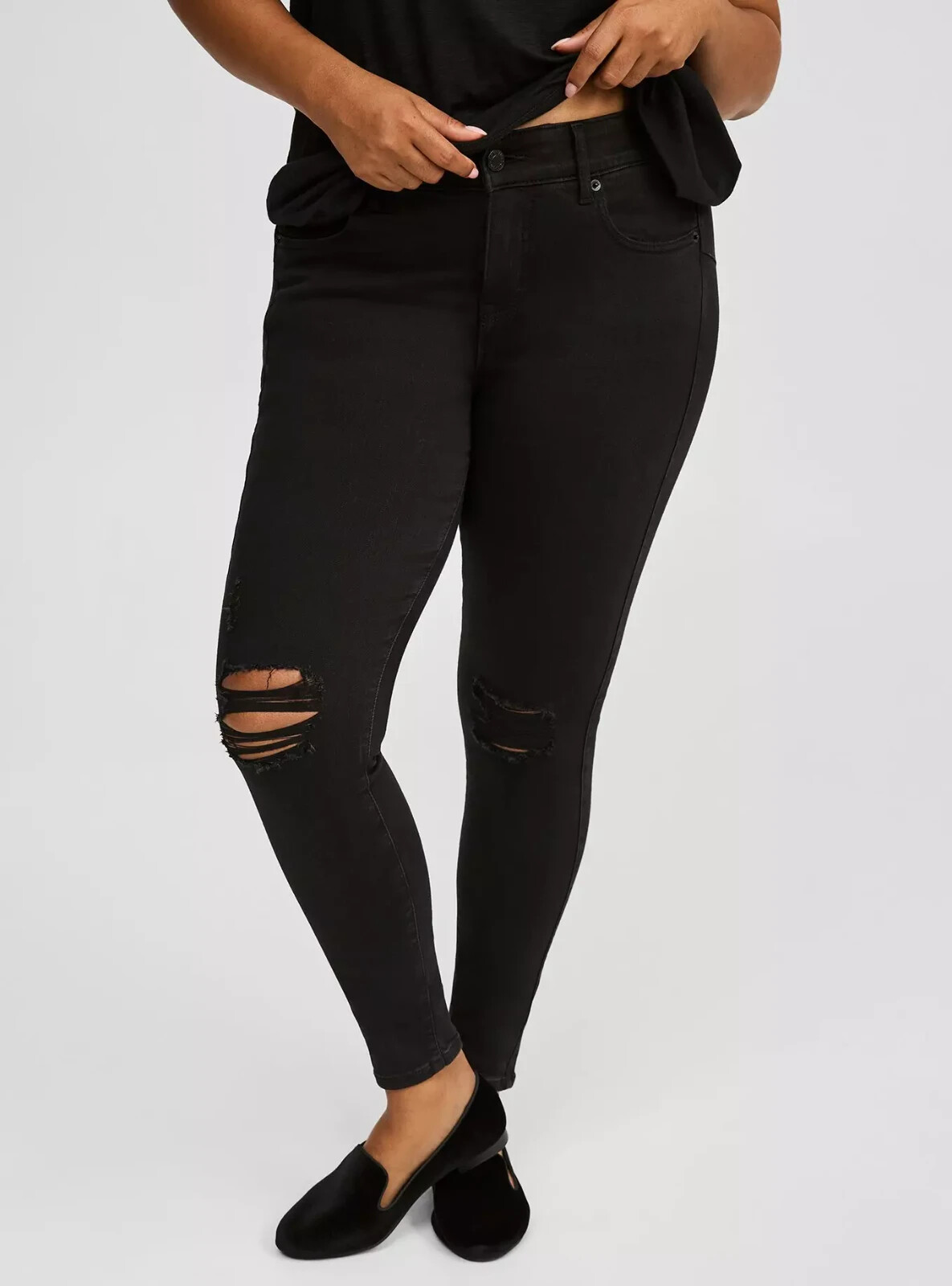 Torrid Bombshell Skinny Premium Stretch High-Rise Jean Grenada Black 12T #41483