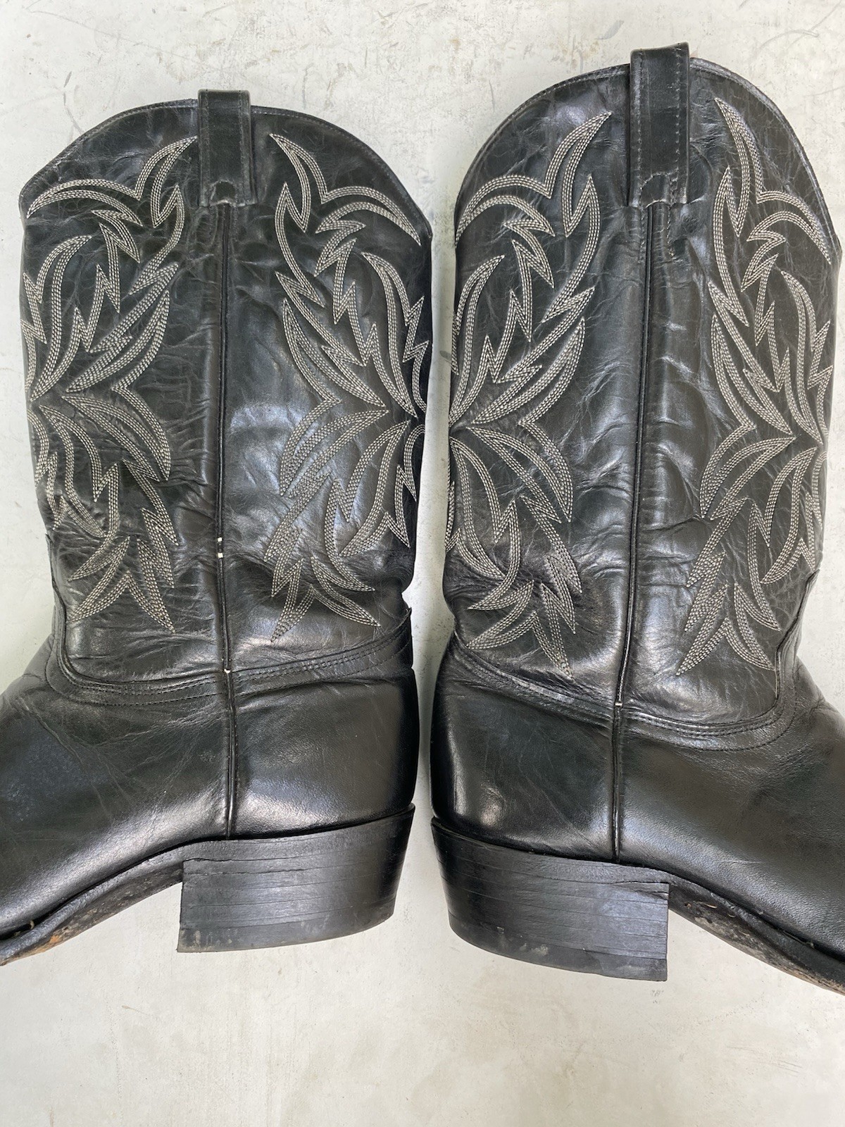 J Chisholm Thieves Market Exclusive Black Leather Cowboy Boots Men’s 11.5 D