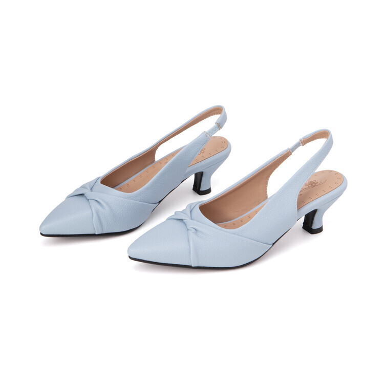 US Big Size Pointed Toe Slingbacks Sandals Womens Stilettos Mid Heel Party Shoes