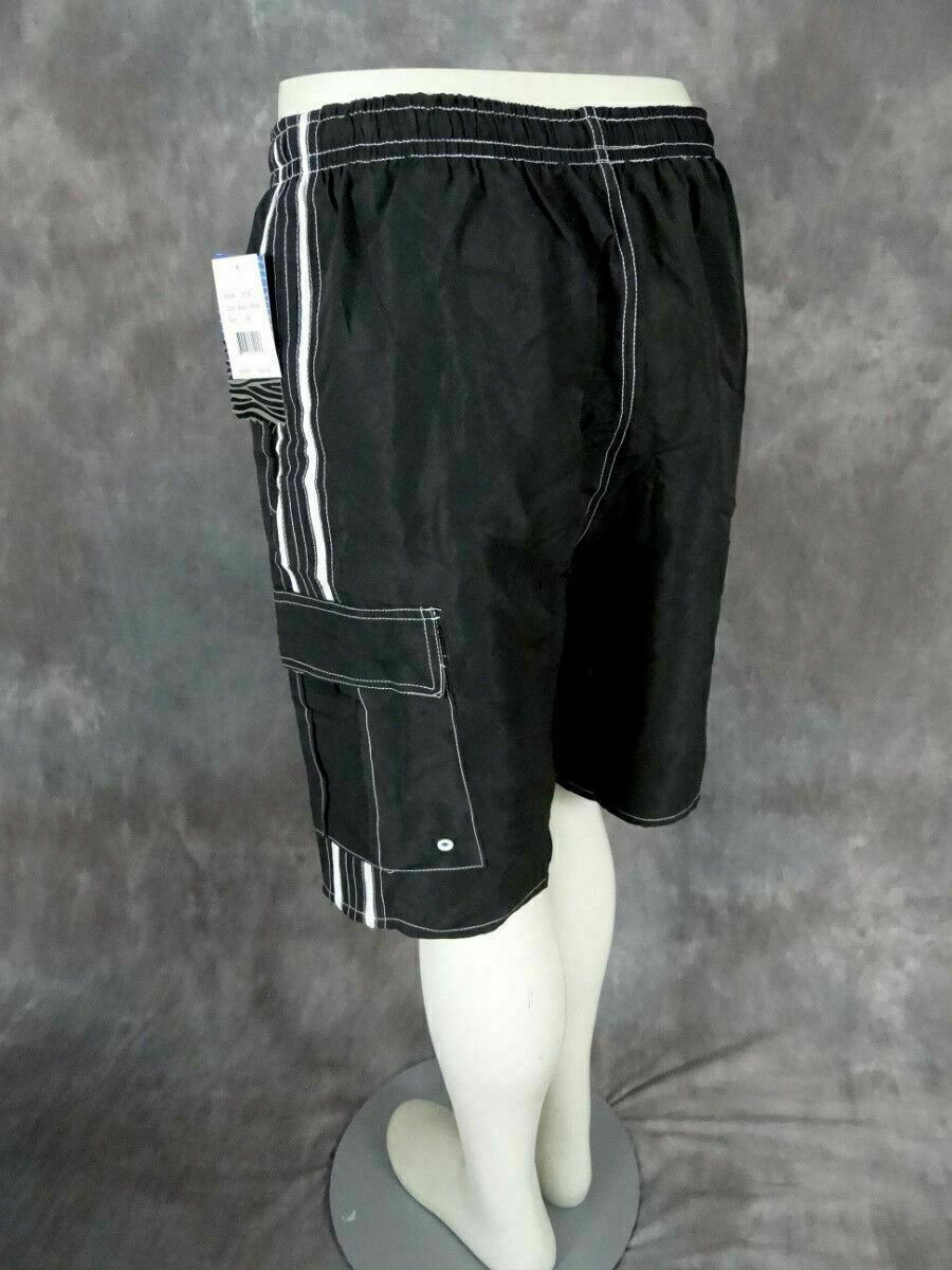 Cargo Shorts Swim Trunks Mens Elastic Double Sport Stripe Inside Mesh Lining