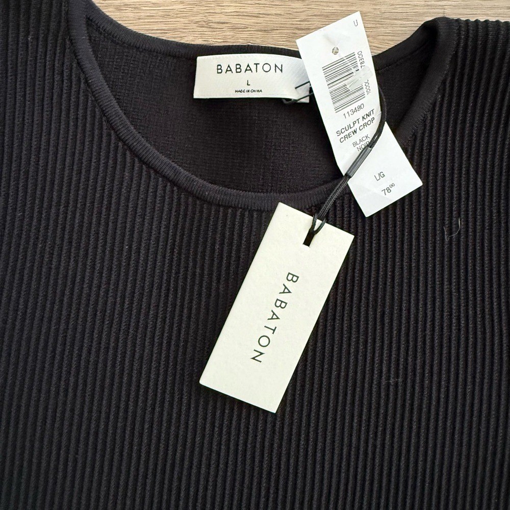 Artizia Babaton Sculpt Knit Crew Cropped Longsleeve