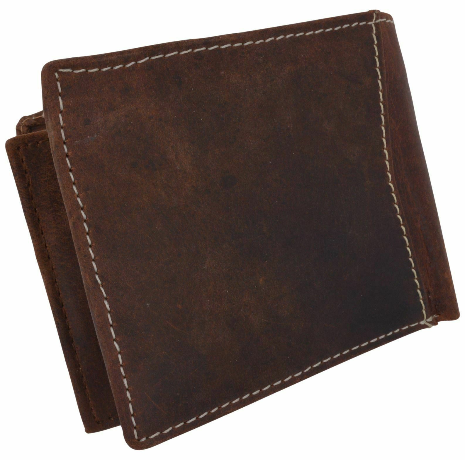Cavelio Bifold Mens Premium Leather Center Flap ID Card Holder Wallet Gift Box