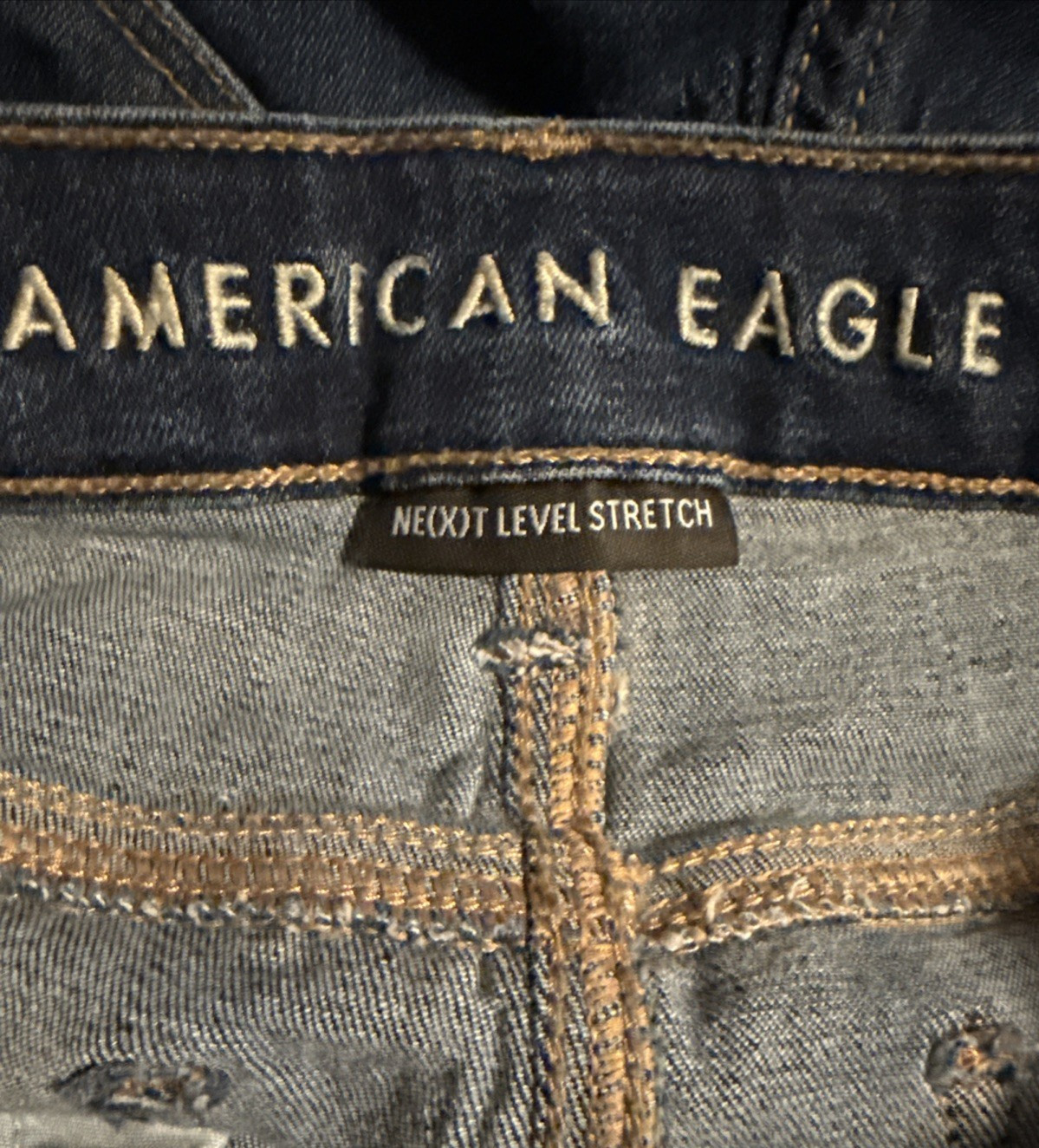 American Eagle Next Level Stretch Super Hi-Rise Jegging Dark Blue Jeans Women-6