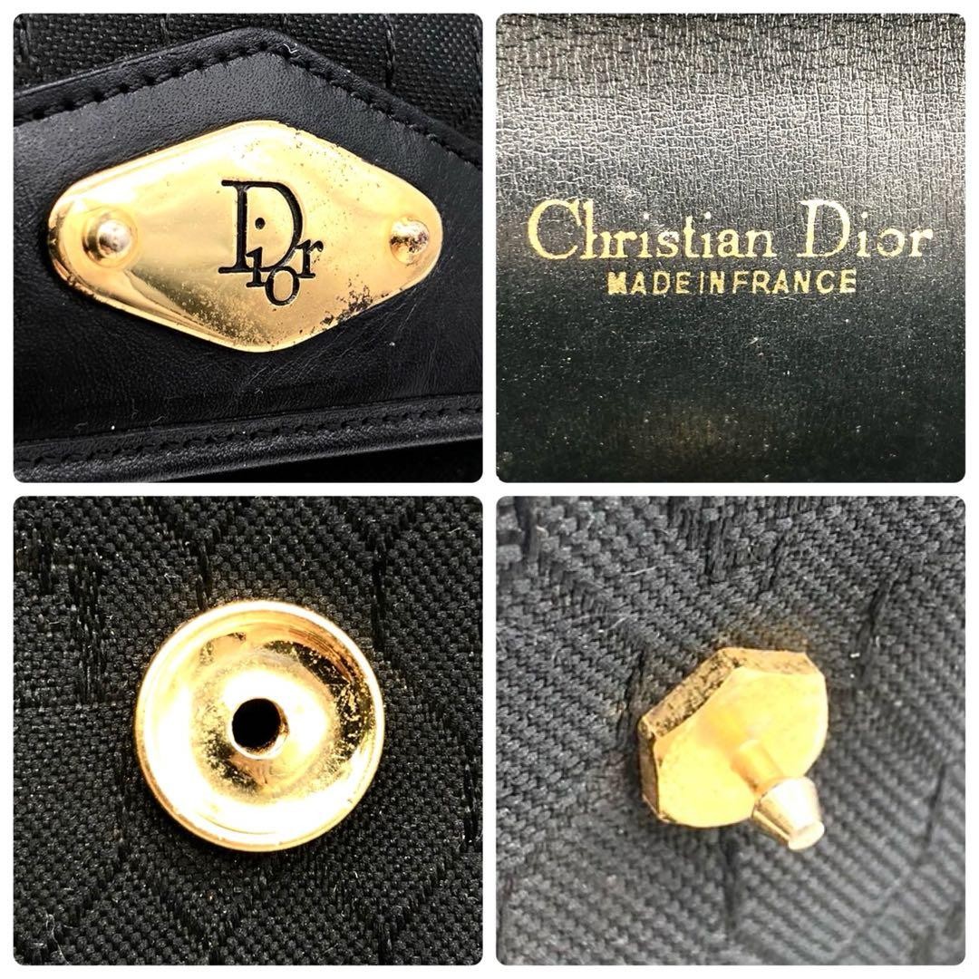 Christian Dior Bag Shoulder Logo Hardware Black Trotter Chain