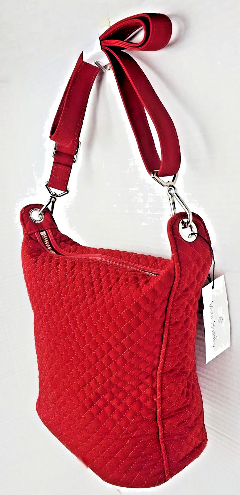 Vera Bradley Carson Hobo Crossbody in Microfiber Cardinal Red