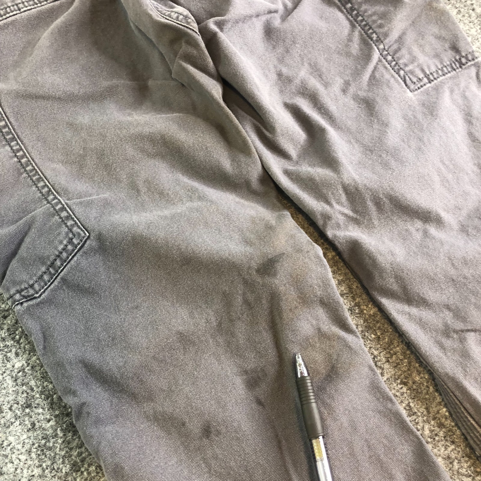 Carhartt Double Knee Pants Mens 30×30 Blue Distressed Relaxed Flex Grunge Baggy
