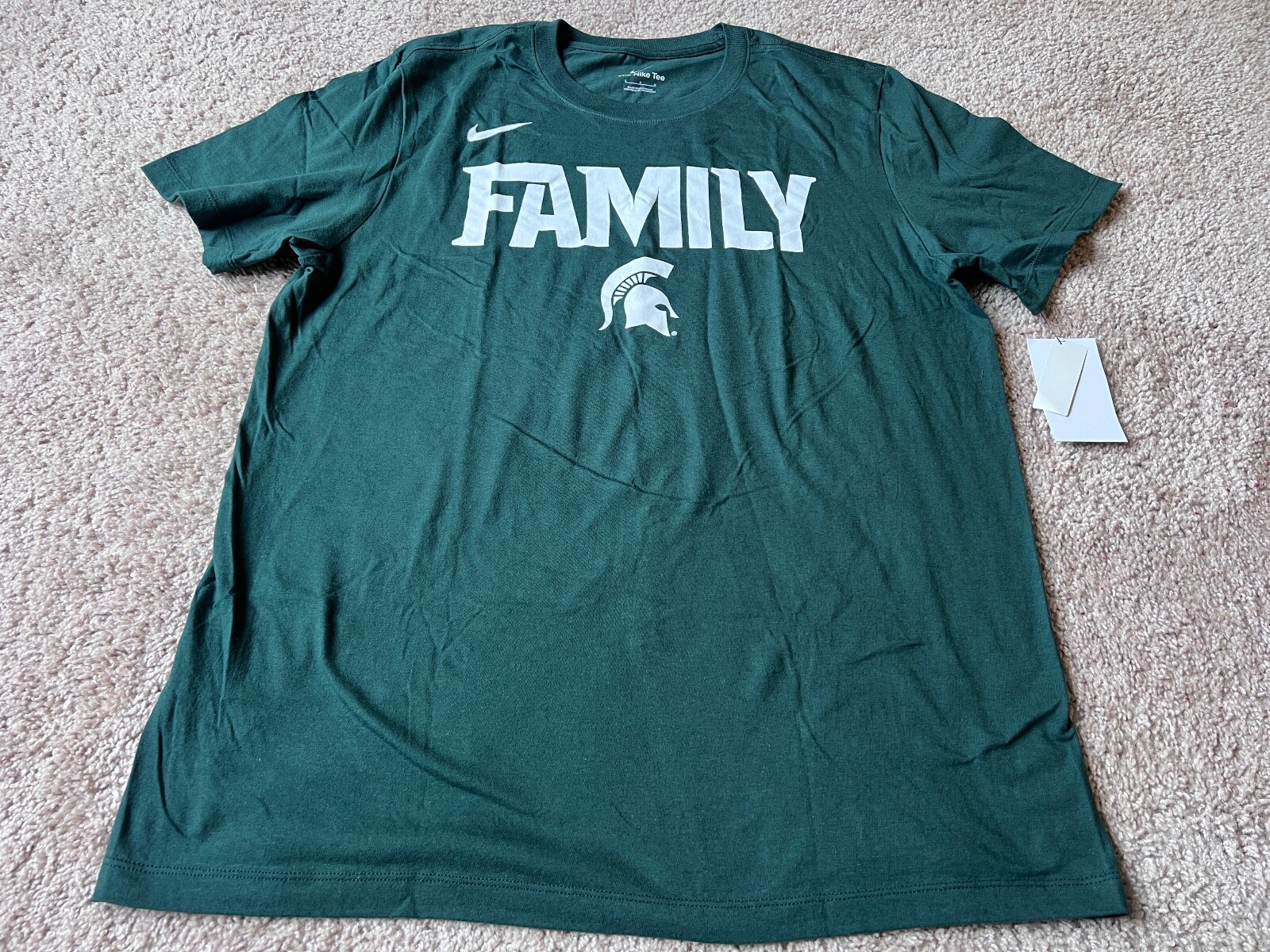 Nike MSU Michigan State Spartans green 10 FAMILY t shirt basketball football XL