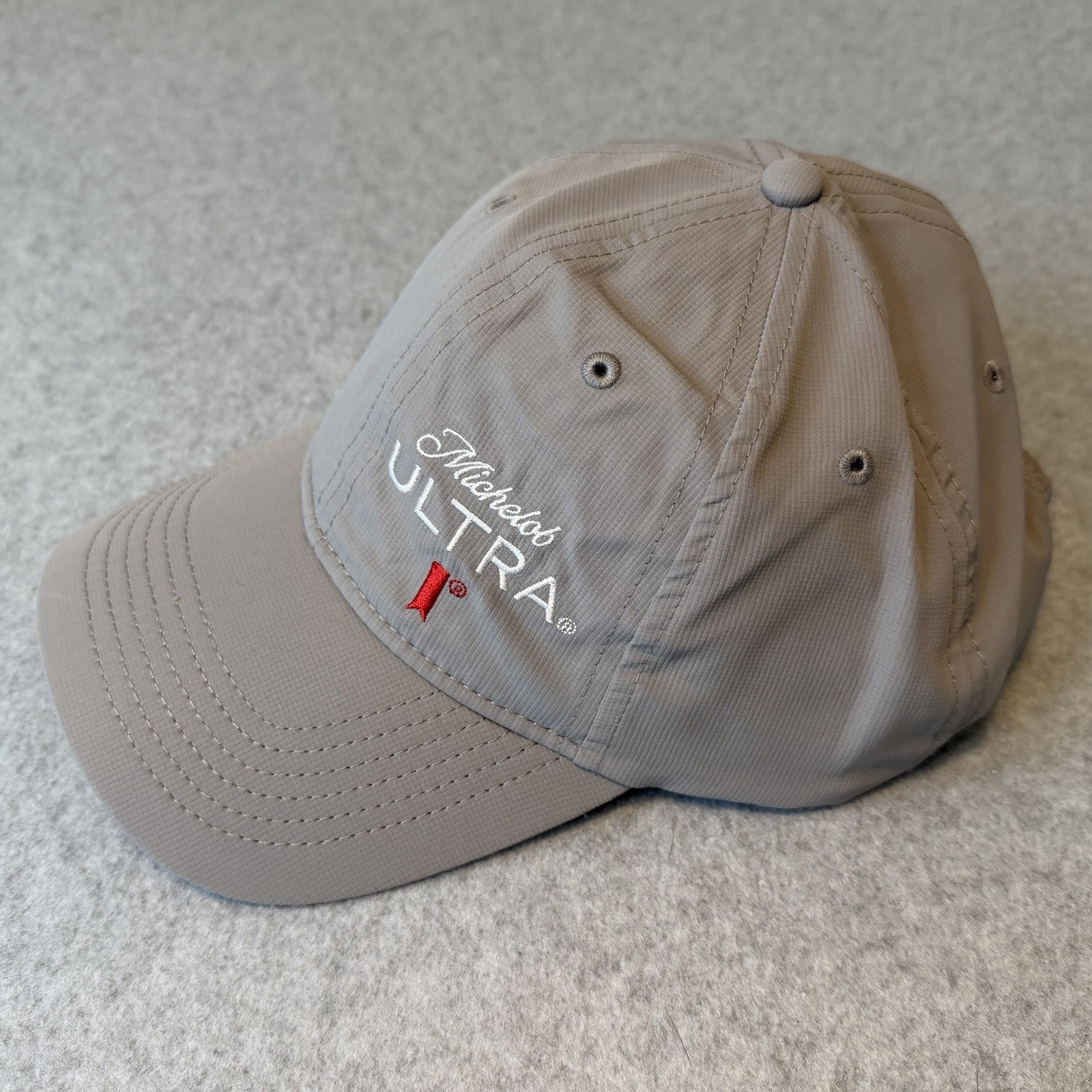 NEW Michelob Ultra Hat Gray Adjustable Baseball Cap Embroidered Logo Beer