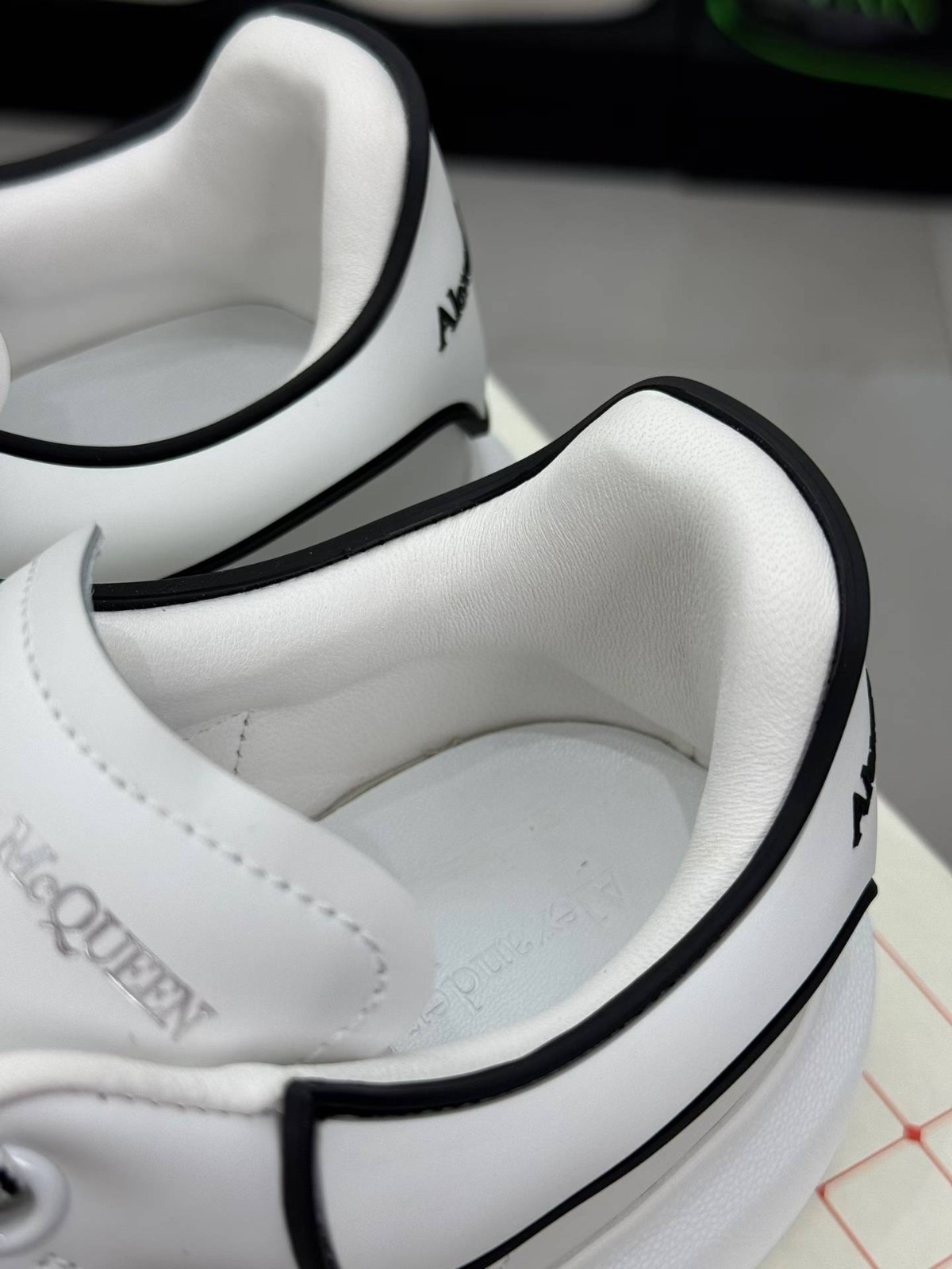 Alexander McQueen Oversized Sneaker White Black Heel Men Trainers