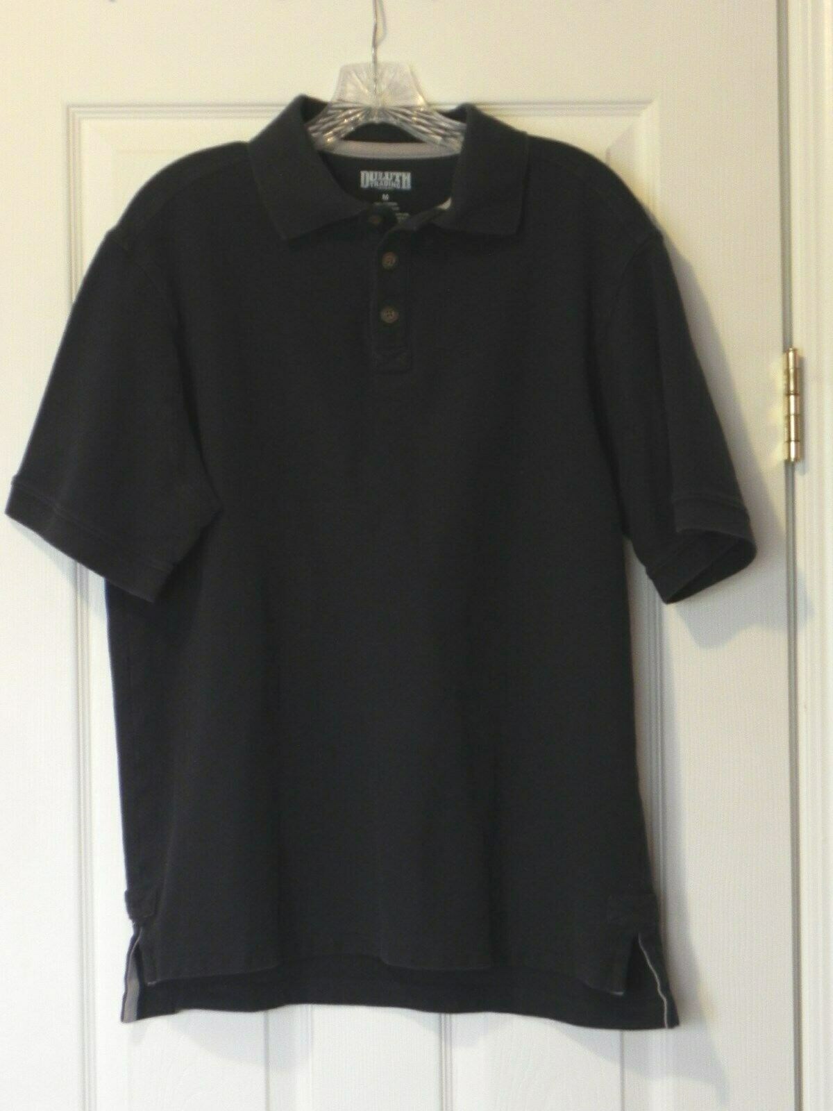 Duluth Trading Men’s Size M Black Color 3 Button Placket w/Collar SS Polo