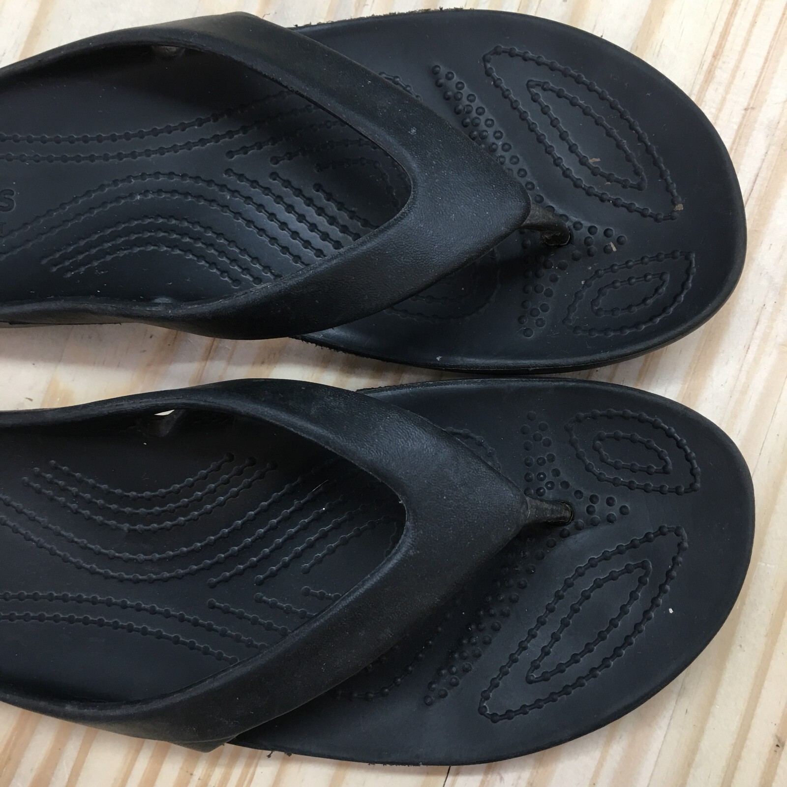 Crocs Sandals Womens 7 Kadee II Flip Flop Black Slip On Casual Comfort Toe Post