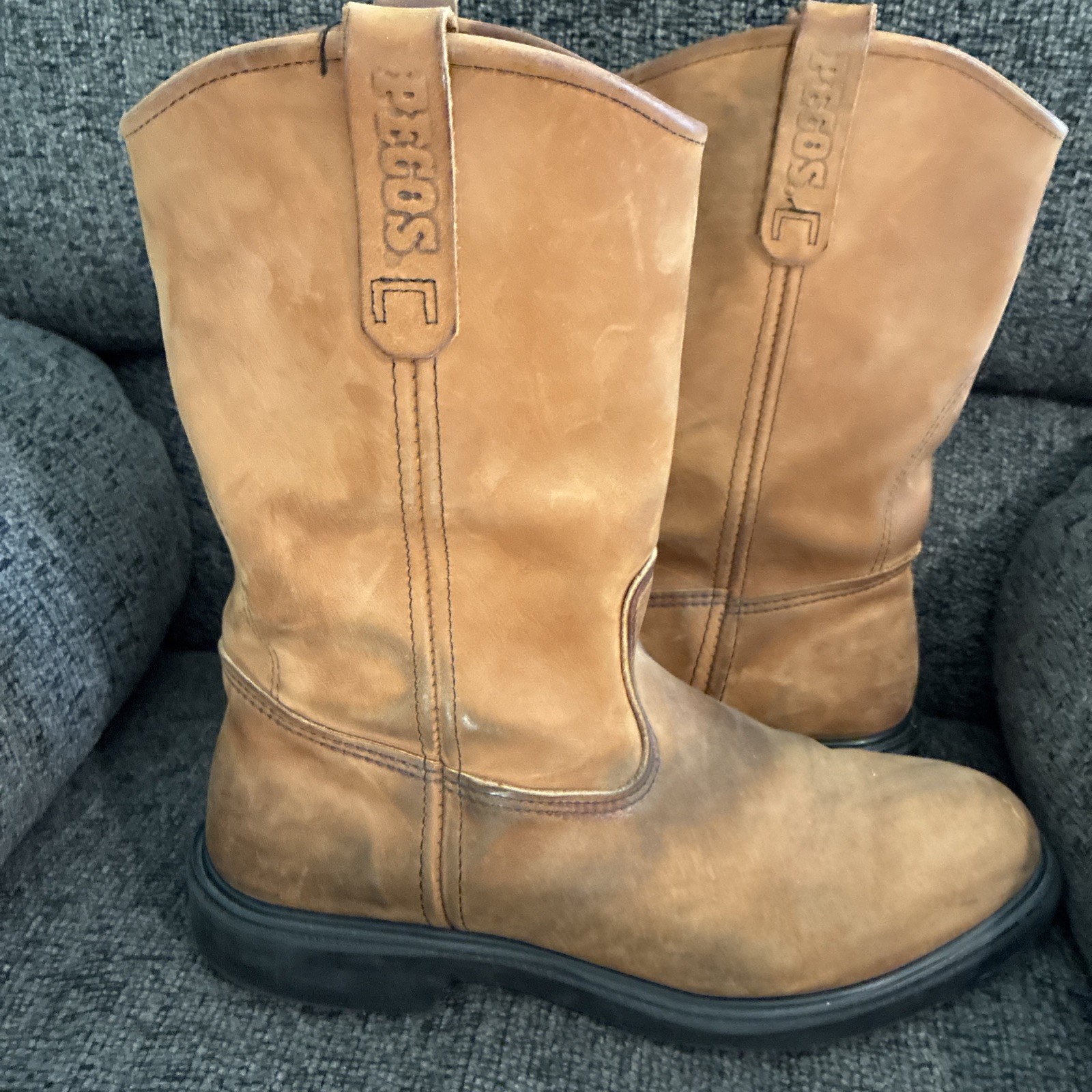 Red Wing Pecos 1105 SuperSole Soft Toe Boots Mens 10 E3 3E Extra Wide Tan Leathe