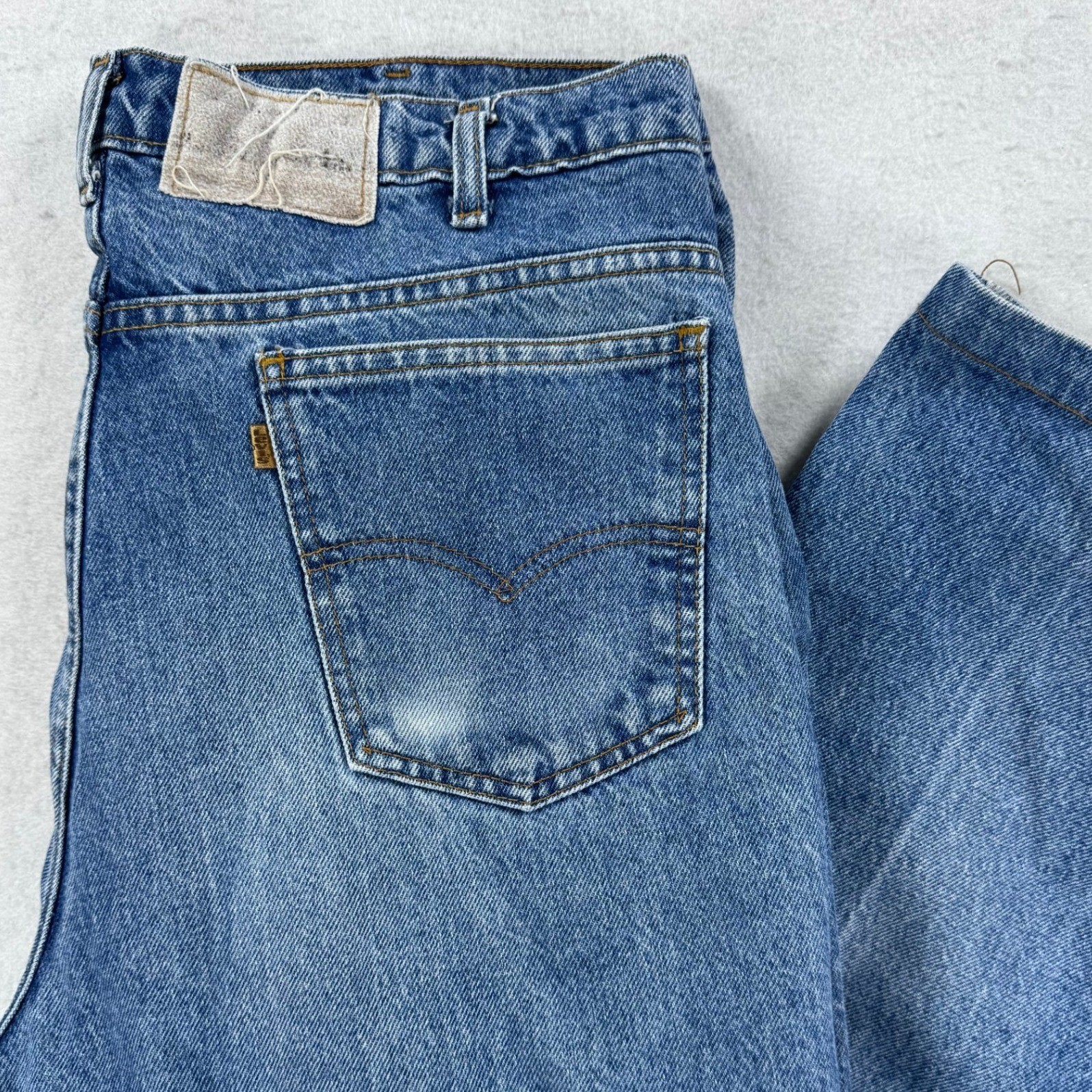 Levis 540 Brown Tab Jeans Mens 36×27 Blue Denim Medium Wash 100% Cotton VTG