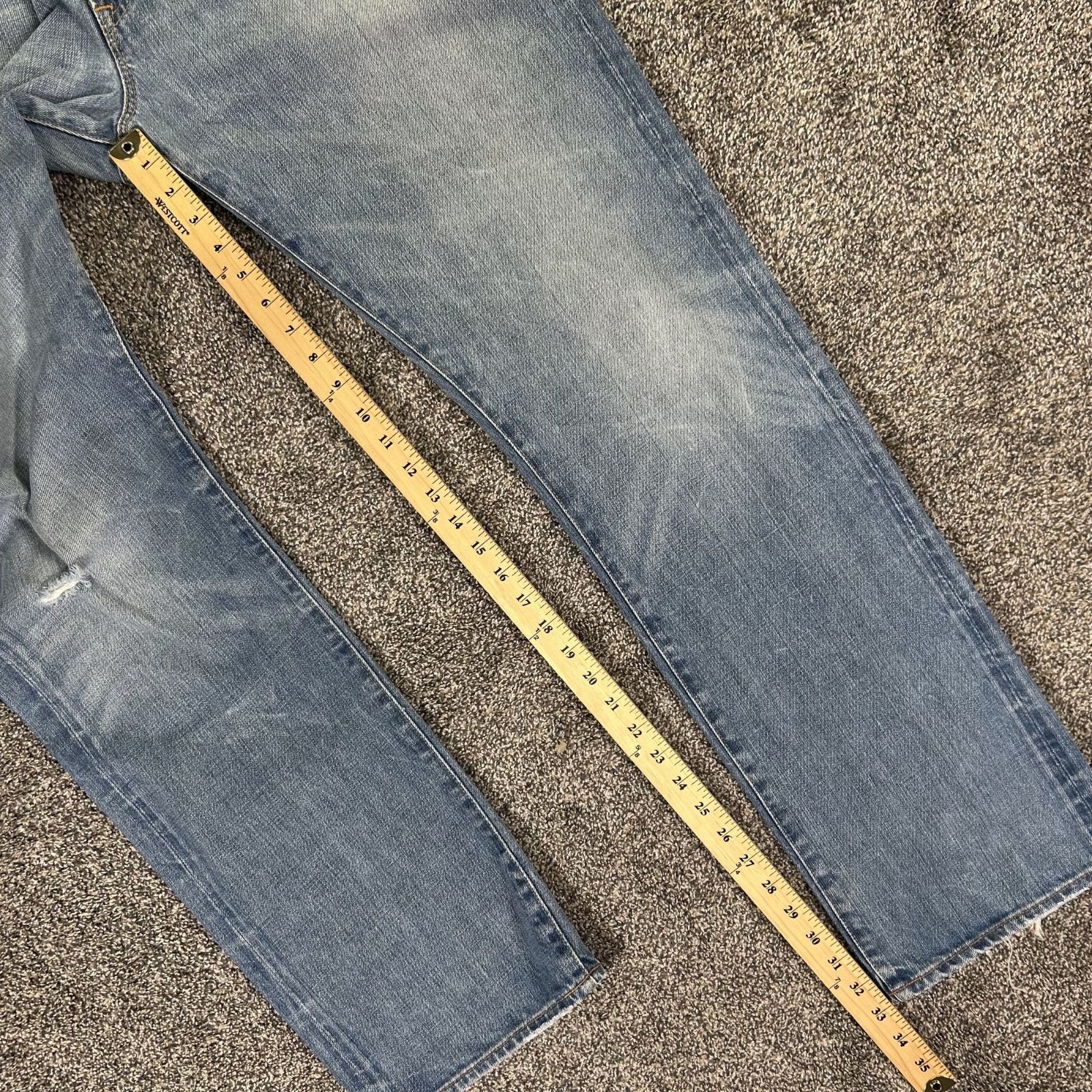 Denim & Supply Ralph Lauren Blue Denim Jeans Mens 36×34 Straight Fit Distressed
