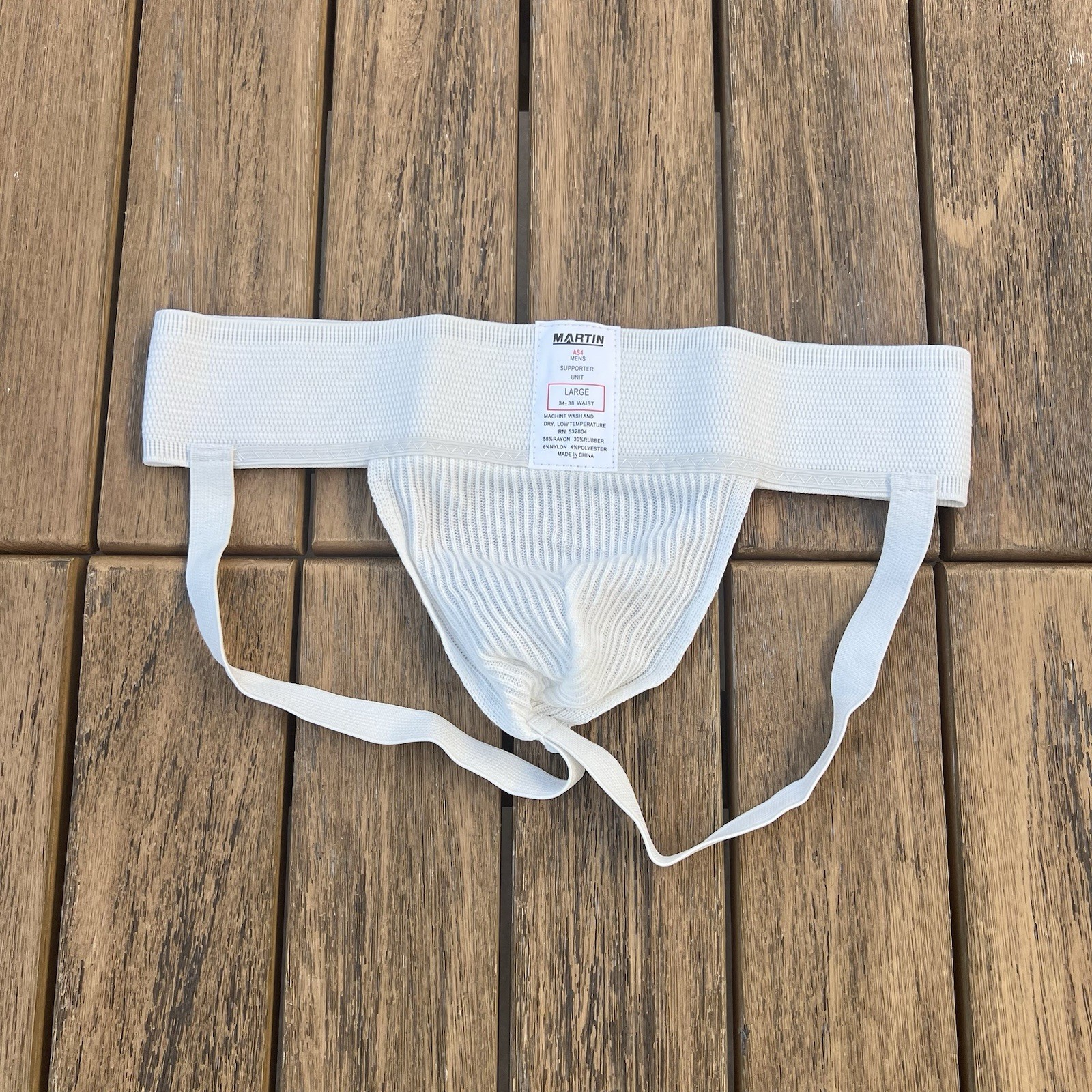Martin sports Men white athletic supporter jock strap jockstraps size S M L XL