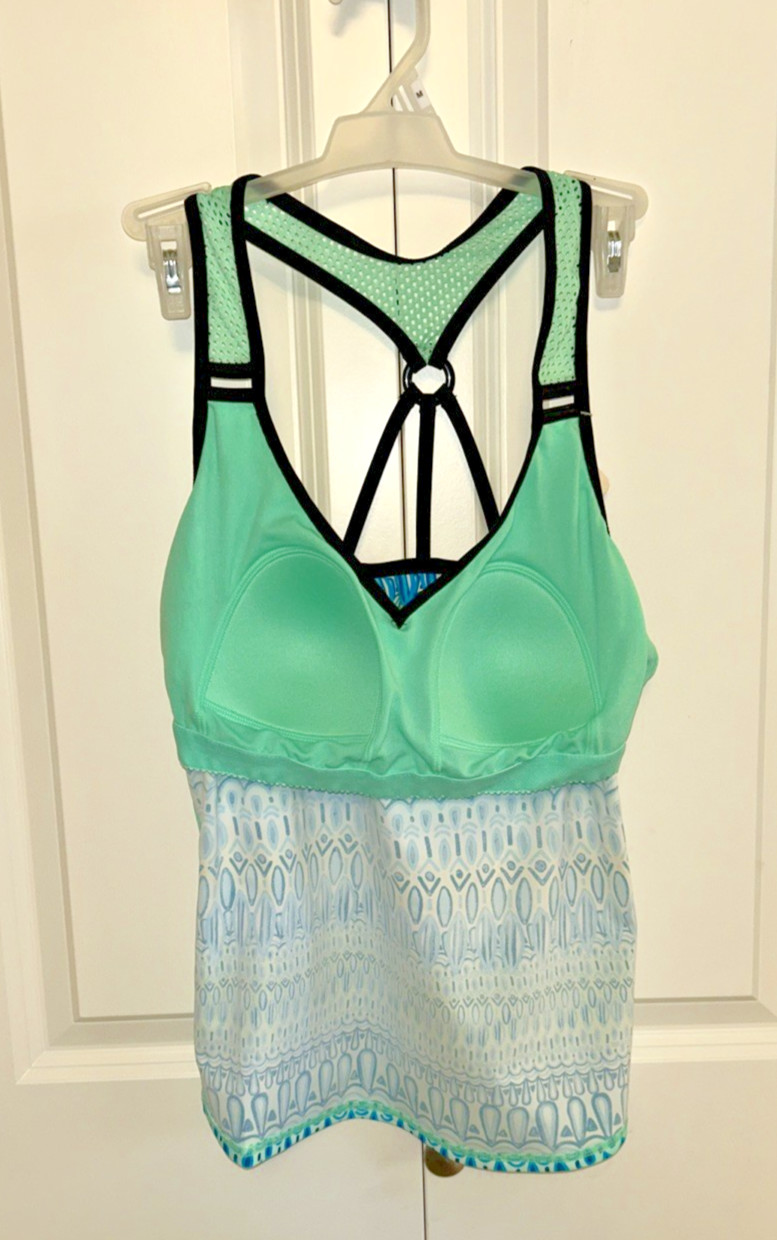 Zeroxposur Sun Smart Action Tankini M UV Protect 4-Way Stretch Quick Dry New NWT