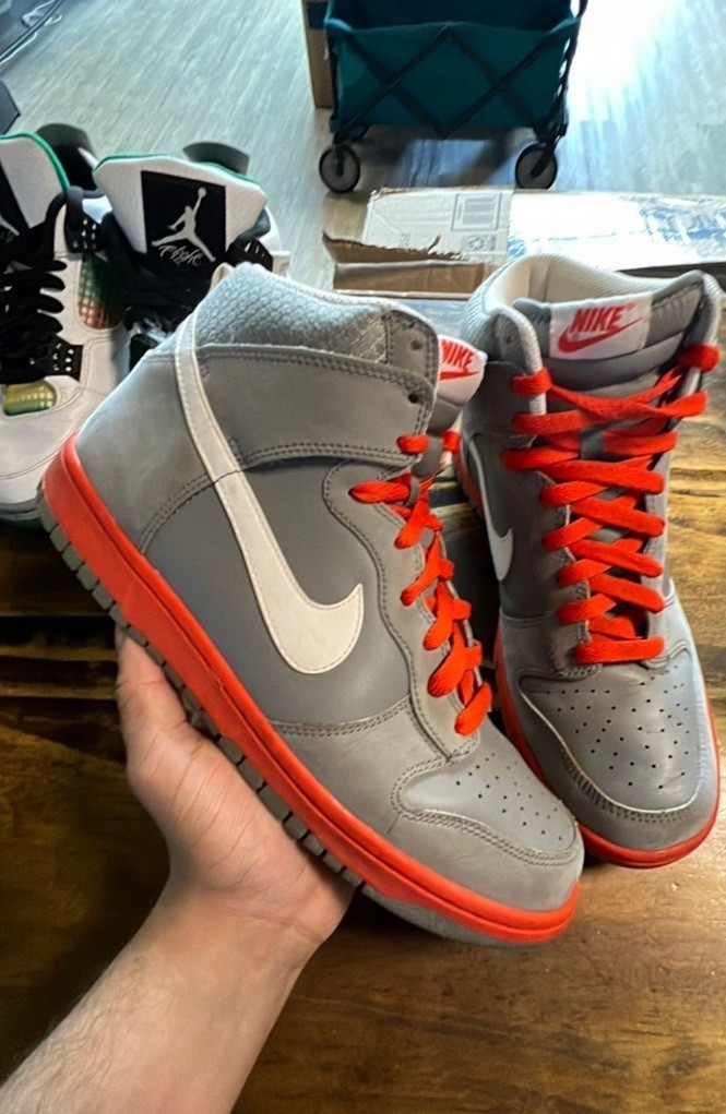Nike Dunk High Light Charcoal Team Orange (2010) 317982-012 Men’s Size 9.5