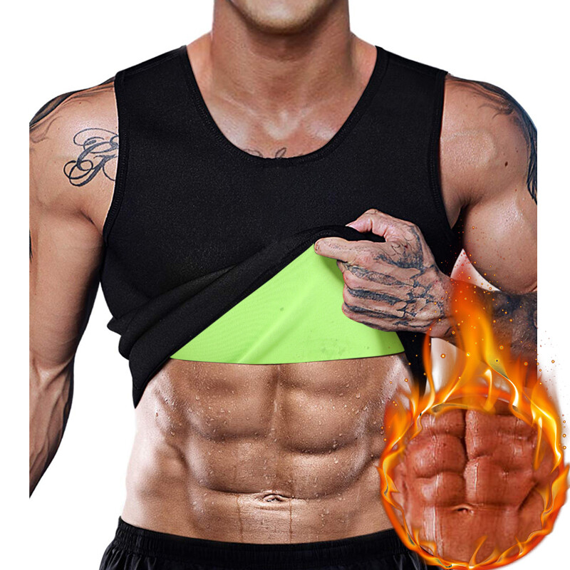 Men Waist Trainer Gym Neoprene Sauna Suit Sweat Vest Fat Burner Workout Tank Top