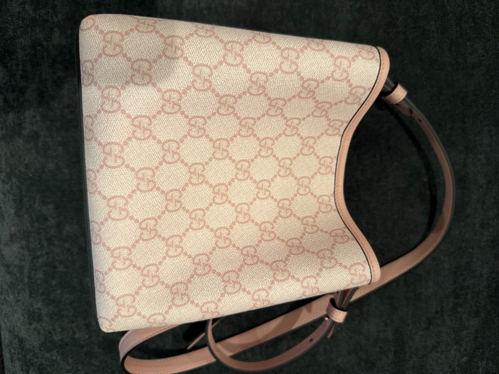 Gucci GG Emblem Small Bucket Bag Light Pink with Original Dust Bag & Box