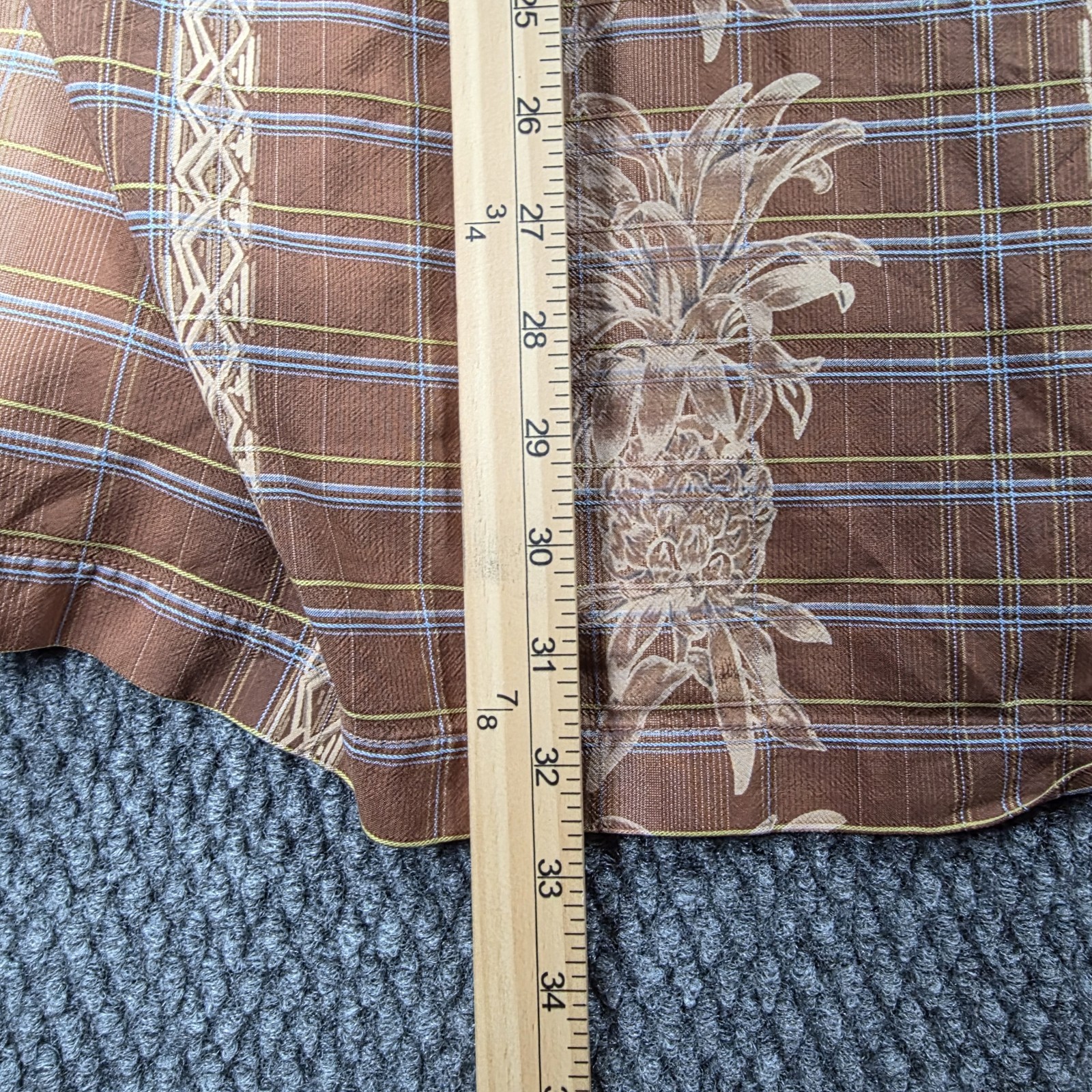 Vintage Tommy Bahama 100% Silk Aloha Shirt Mens XXL Brown Hawaiian Pineapple 90s