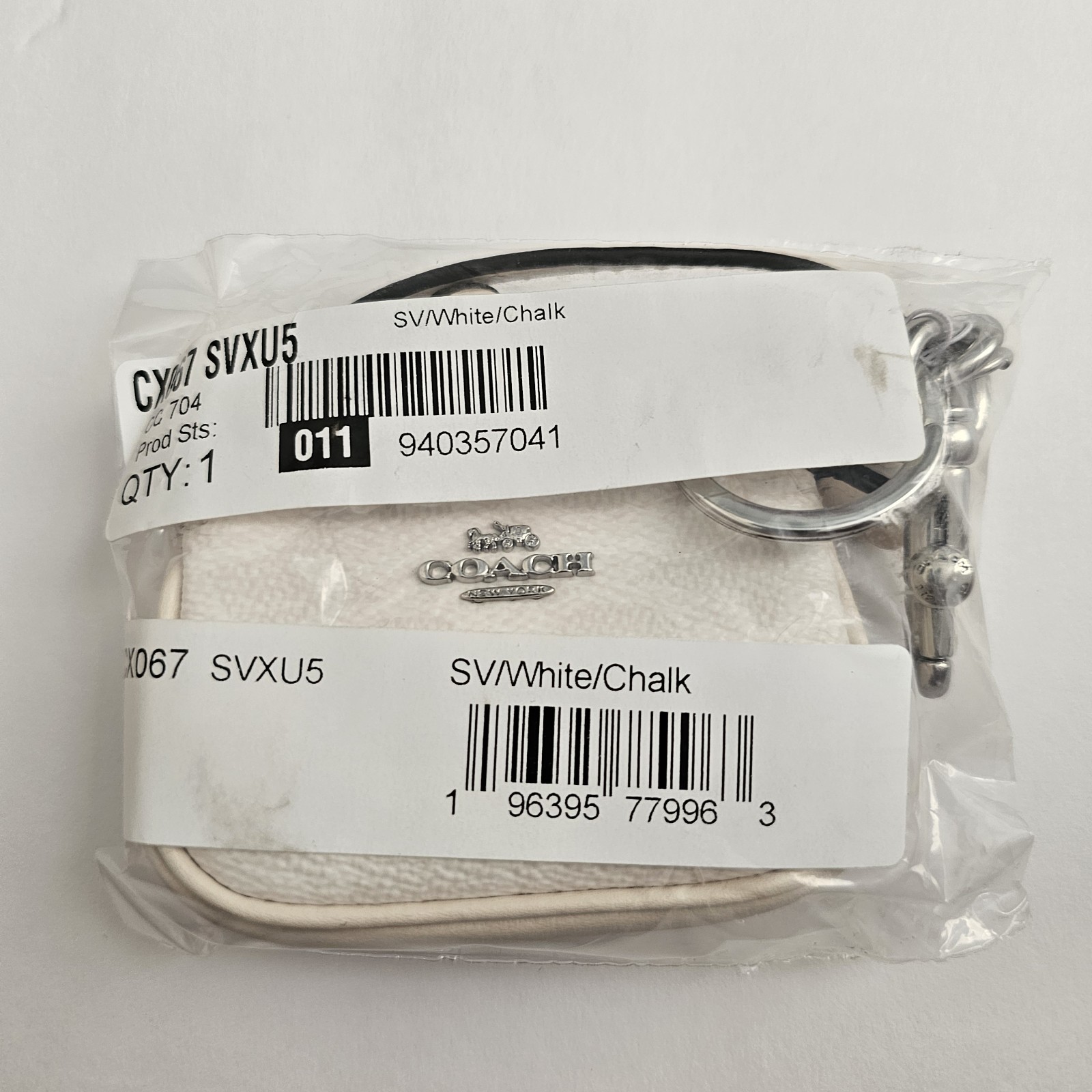 Coach ~ Mini Nolita Bag Charm In Signature Canvas White/Chalk CX067 NWT