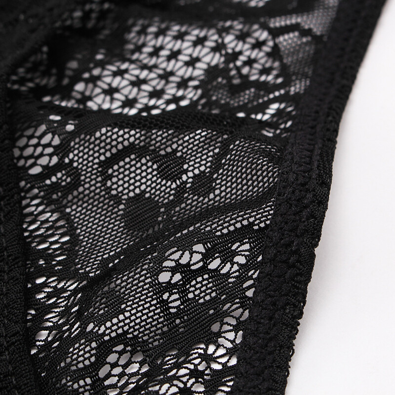 6PCS LOT Mens Lace Underwear Brief Panties Low Waist Sheer See Through Underpant