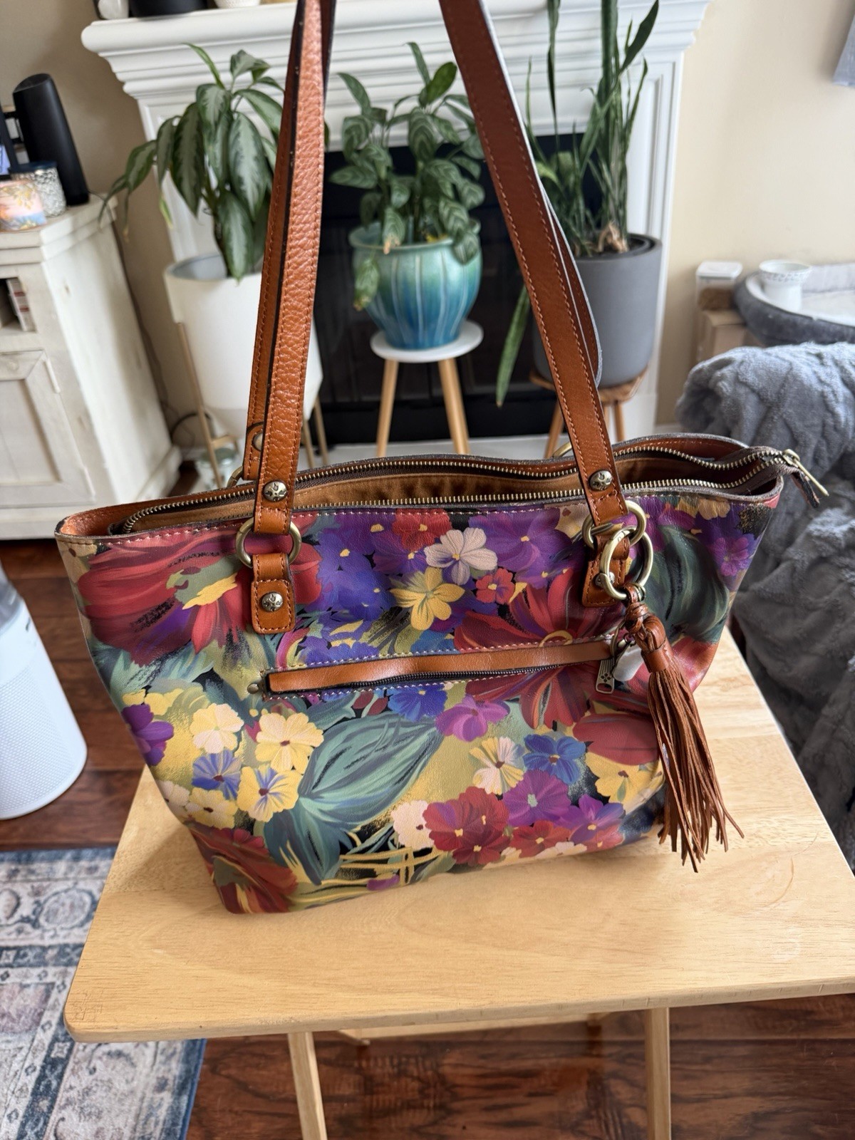 Patricia Nash QVC Large Floral Shoulder Bag EUC