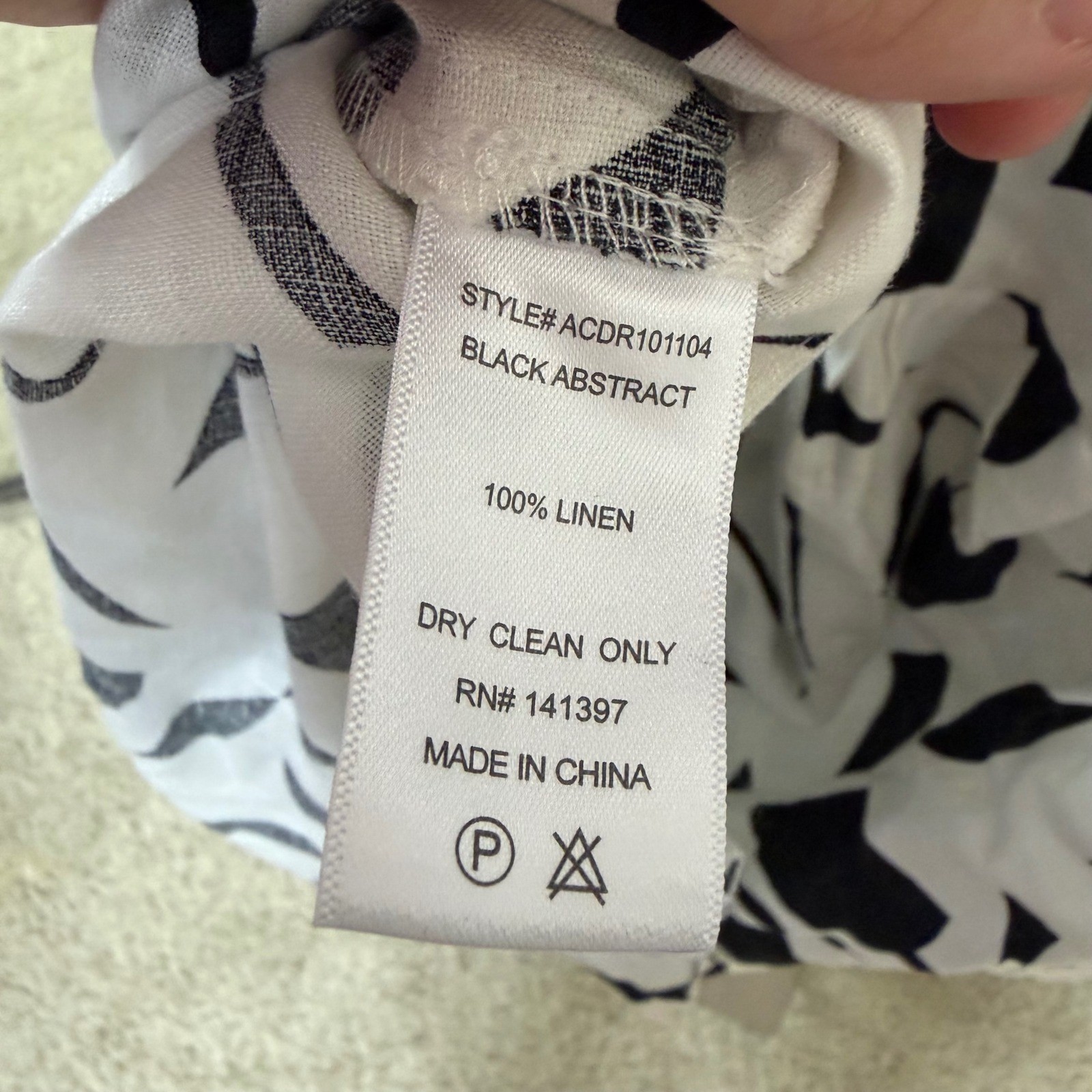 ASTR The Label Black Abstract Linen Smocked Midi Dress AC Womens Medium