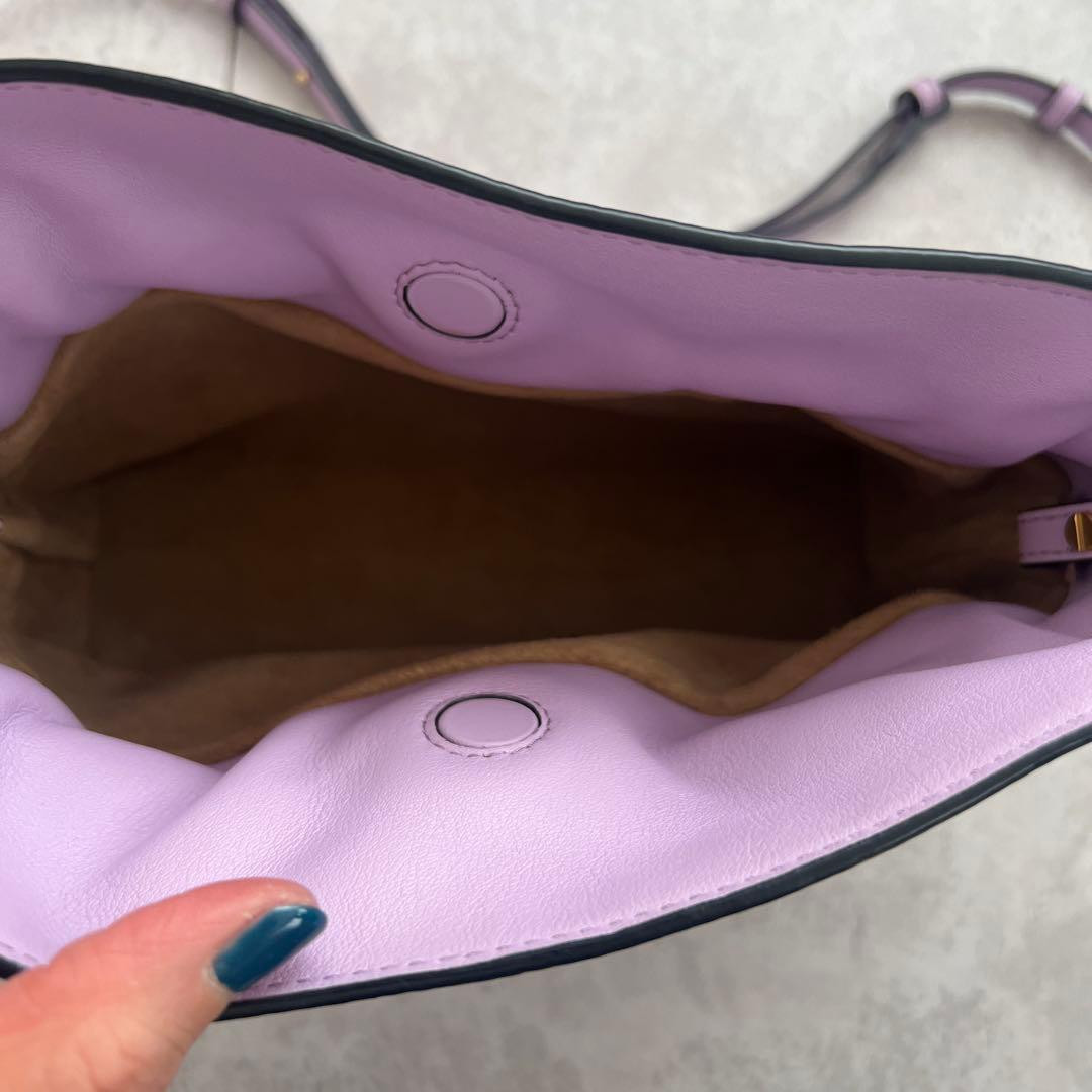 Loewe Mini Flamenco Purple Leather Clutch Shoulder Bag Chic Style