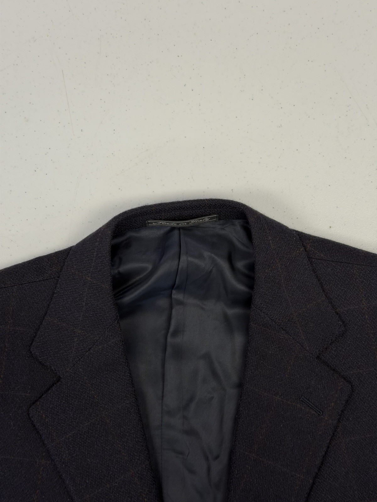 Ermenegildo Zegna Italy Men’s Navy Blue Plaid 100% Camel Hair Blazer 42R $5,395