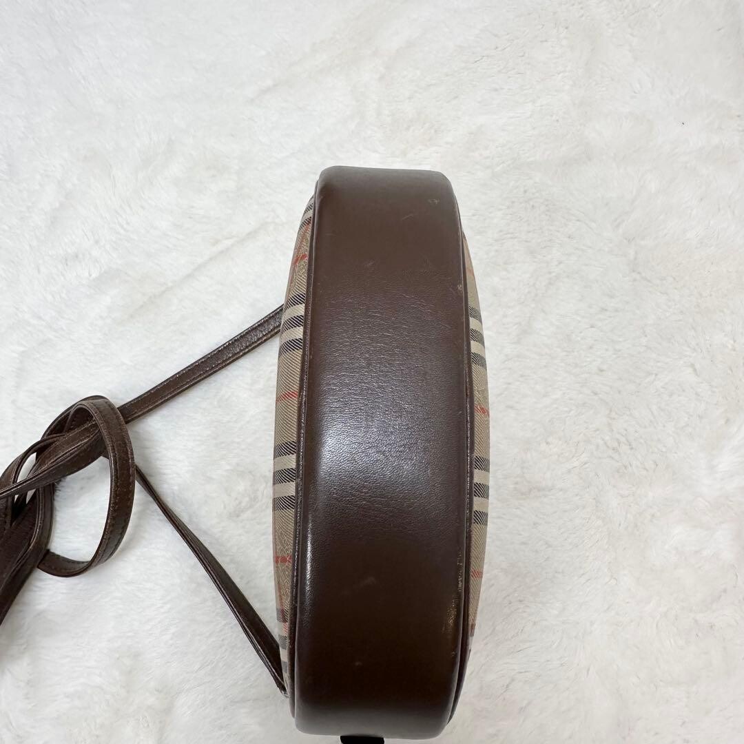 Burberrys Nova Check Canvas Leather Oval Camera Bag Vintage Shoulder Auth