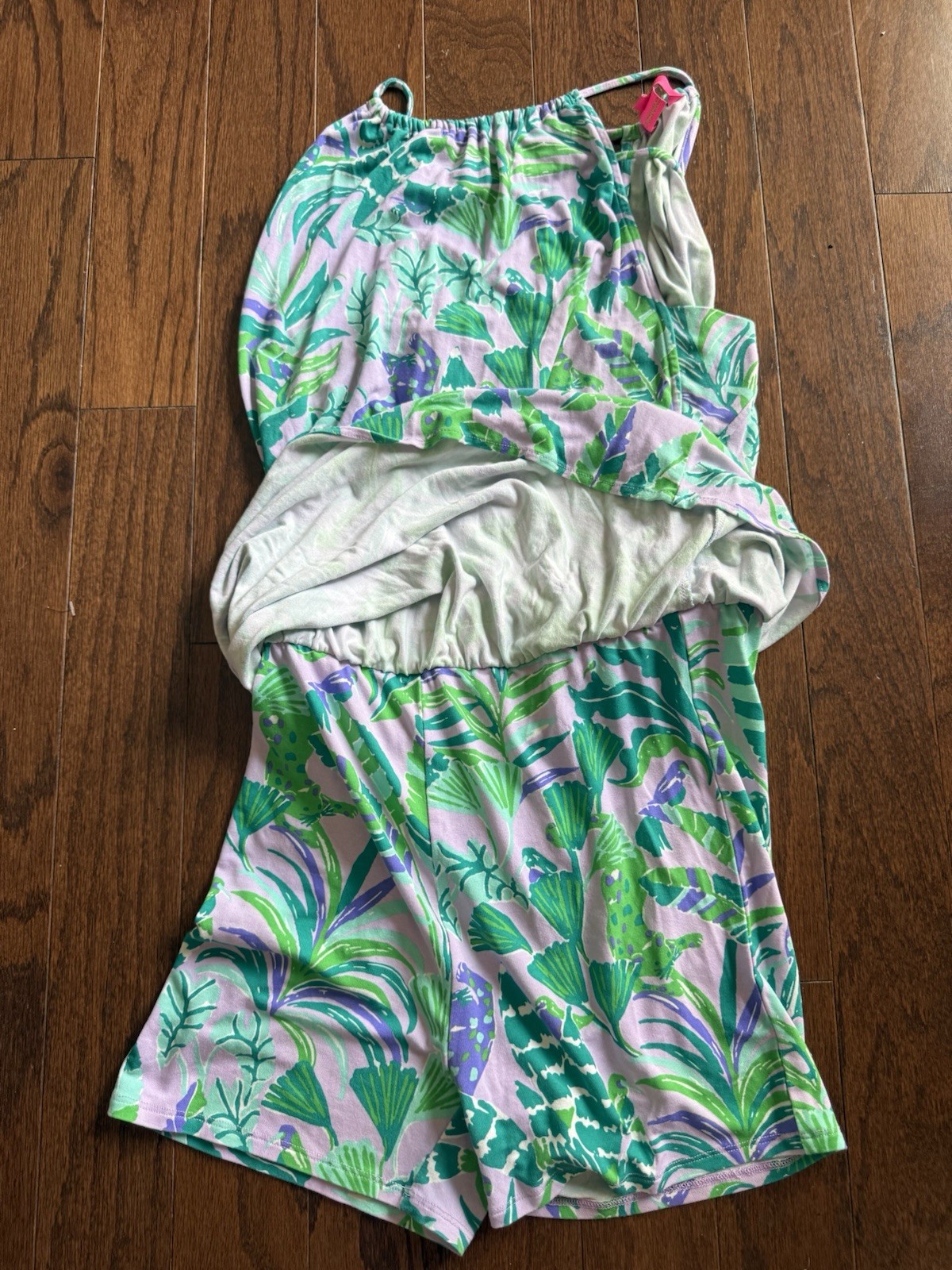 Lilly Pulitzer Women’s XS Green Purple White Floral Halter Shift Dress Lined