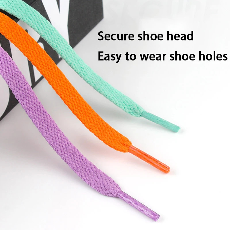 1Pair/3Pair 0.8cm Wide Flat Solid-Color Shoelaces High-Quality Shoelaces for Sne