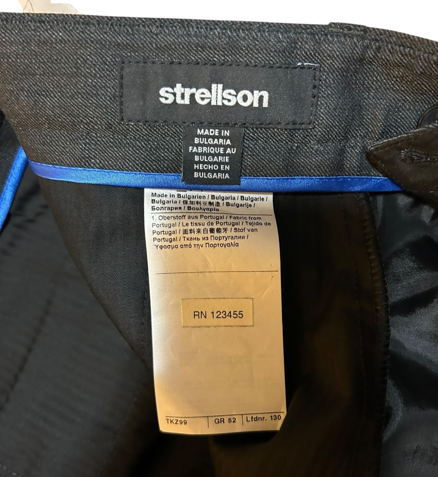 NEW Strellson Premium Jamb Pants Pleated Size 52 (US 36×34) Raw Hem Charcoal