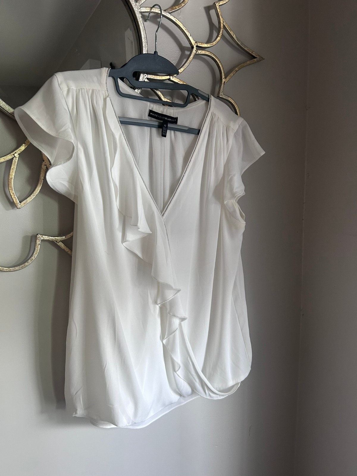 Bouses for woman white with silver stiching Black House White Market