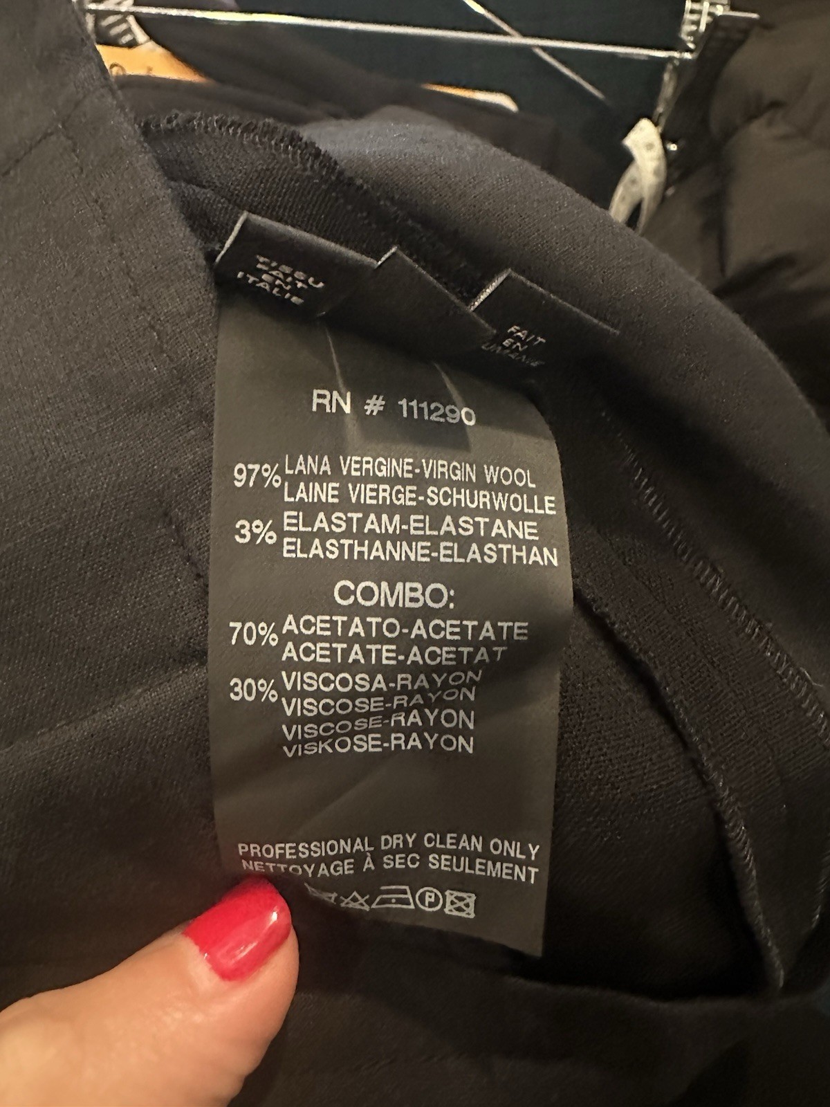 Derek Lam Women’s Black Navy Cuffed Wool Dress Pants Straight Leg Formal, Size 6