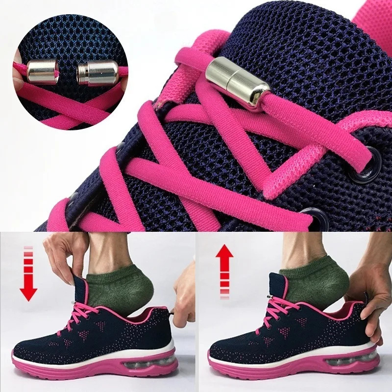 Elastic Laces Sneakers Colorful No Tie Shoelaces for Sports Running Walking Roun
