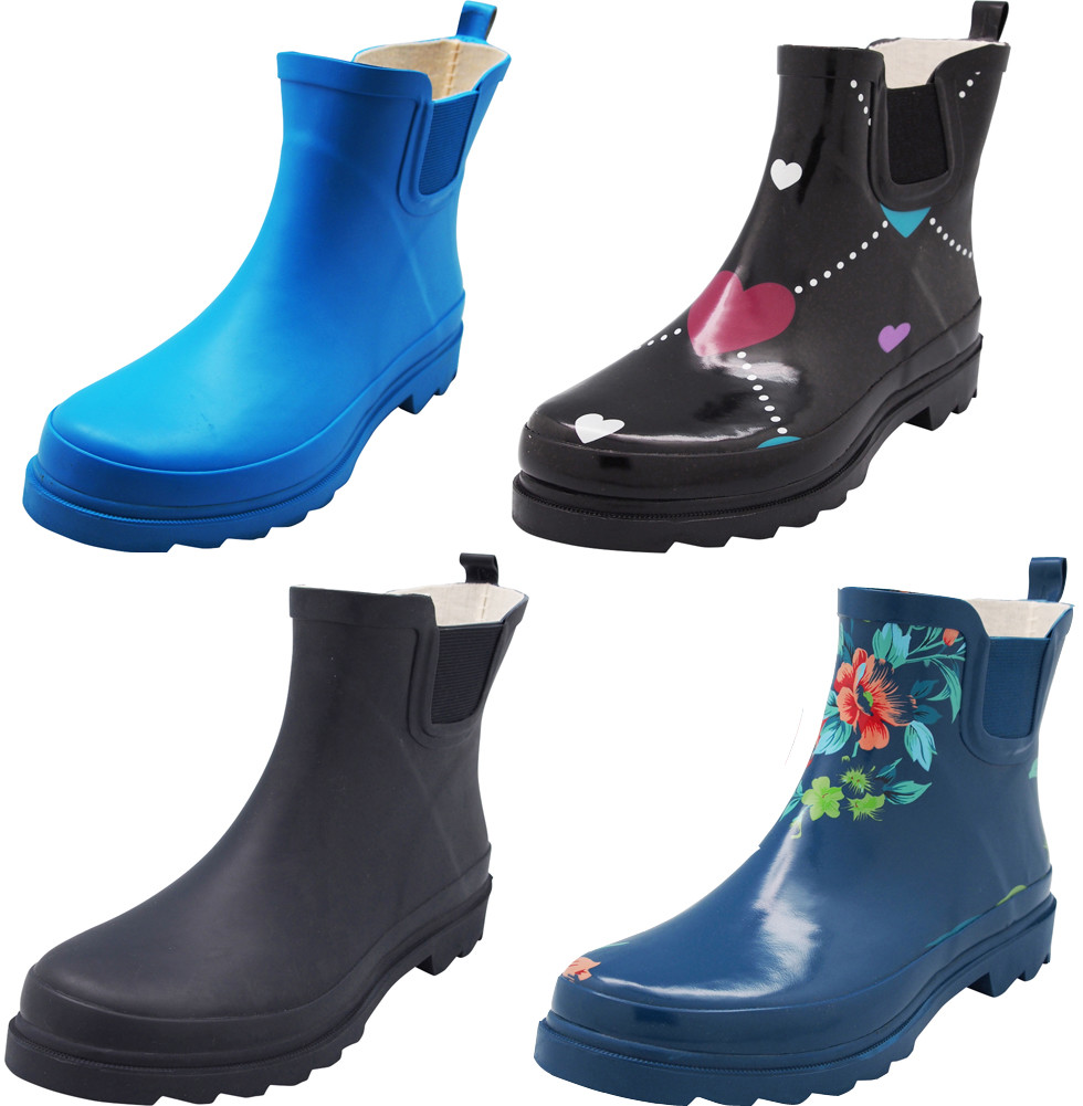 New Norty Women Low Ankle Rain Boots Rubber Snow Rainboot Garden Shoe Bootie