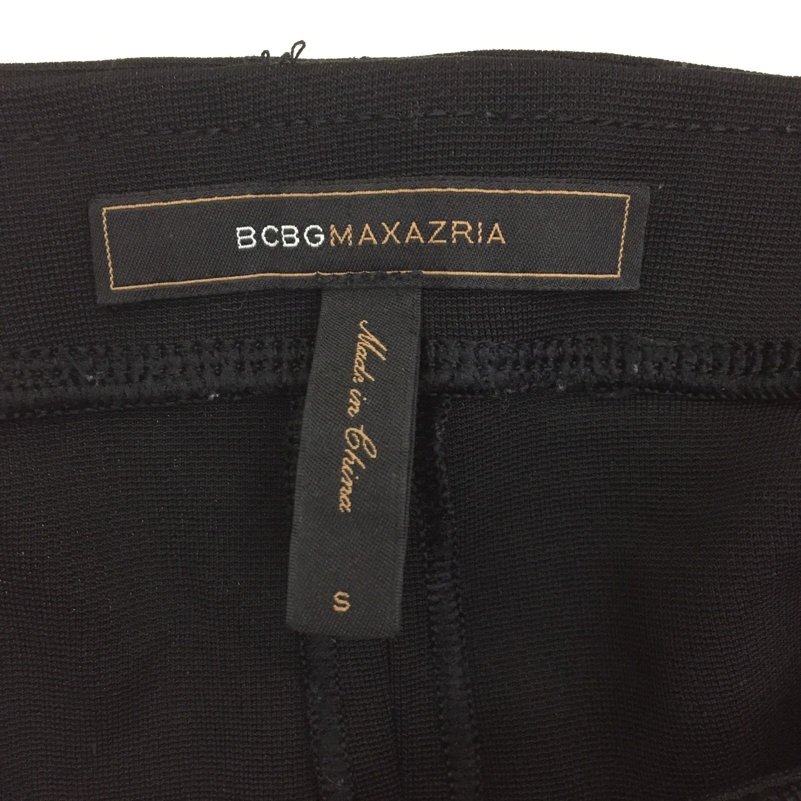 BCBGMAXAZRIA Black Ribbed Fabric Insert Slim Fit Leggings Womens sz Small