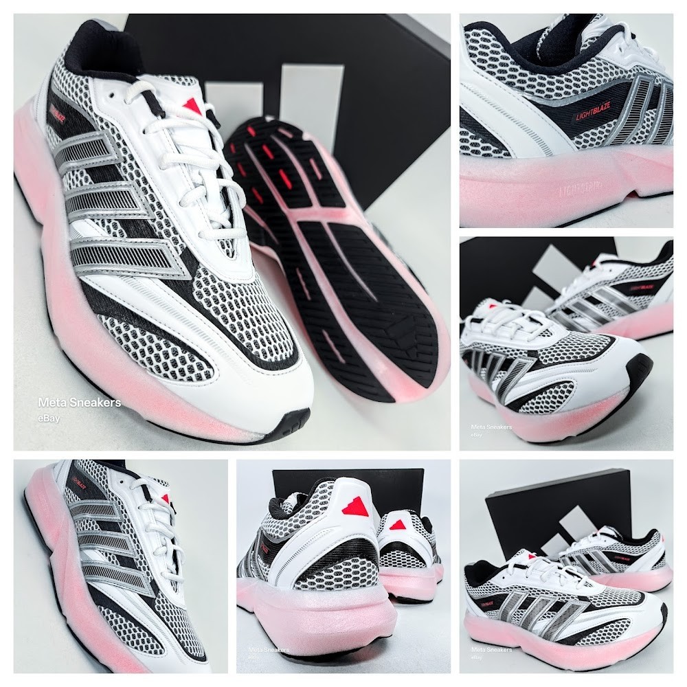Adidas US 13 Men’s White Black Red Retro Lifestyle Lightblaze Glow JS2061 NIB