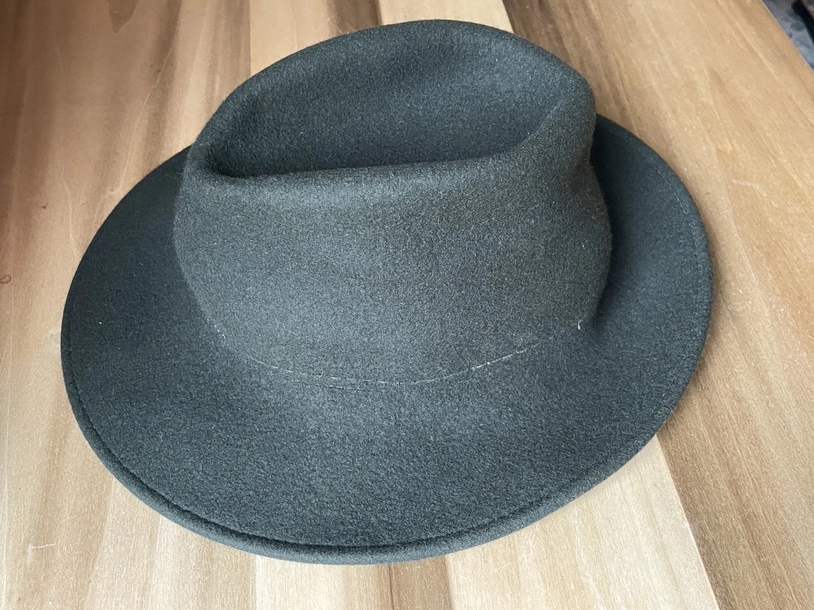 ORVIS Fedora Hat Dark Green Small ~6.75” Made in USA 100% Wool Felt Packable
