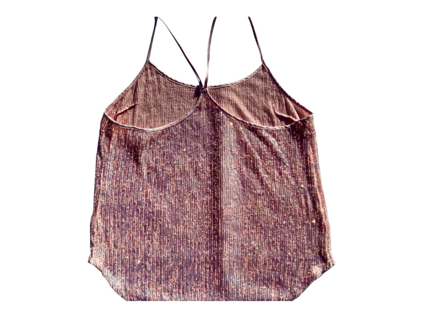 Victoria’s Secret Pink Sequin Knit Scoop Neck Spaghetti Strap Cami Top S/P