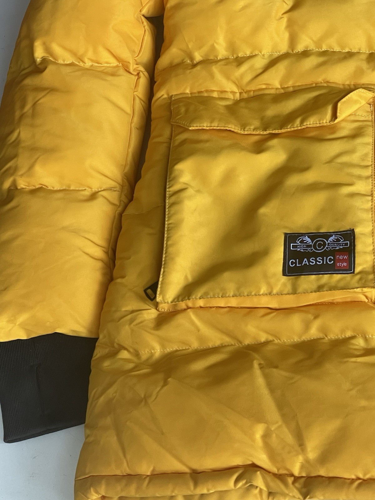 Northern Expedition Classic Model Yellow Parka Jacket Men’s Medium Hooded Coat