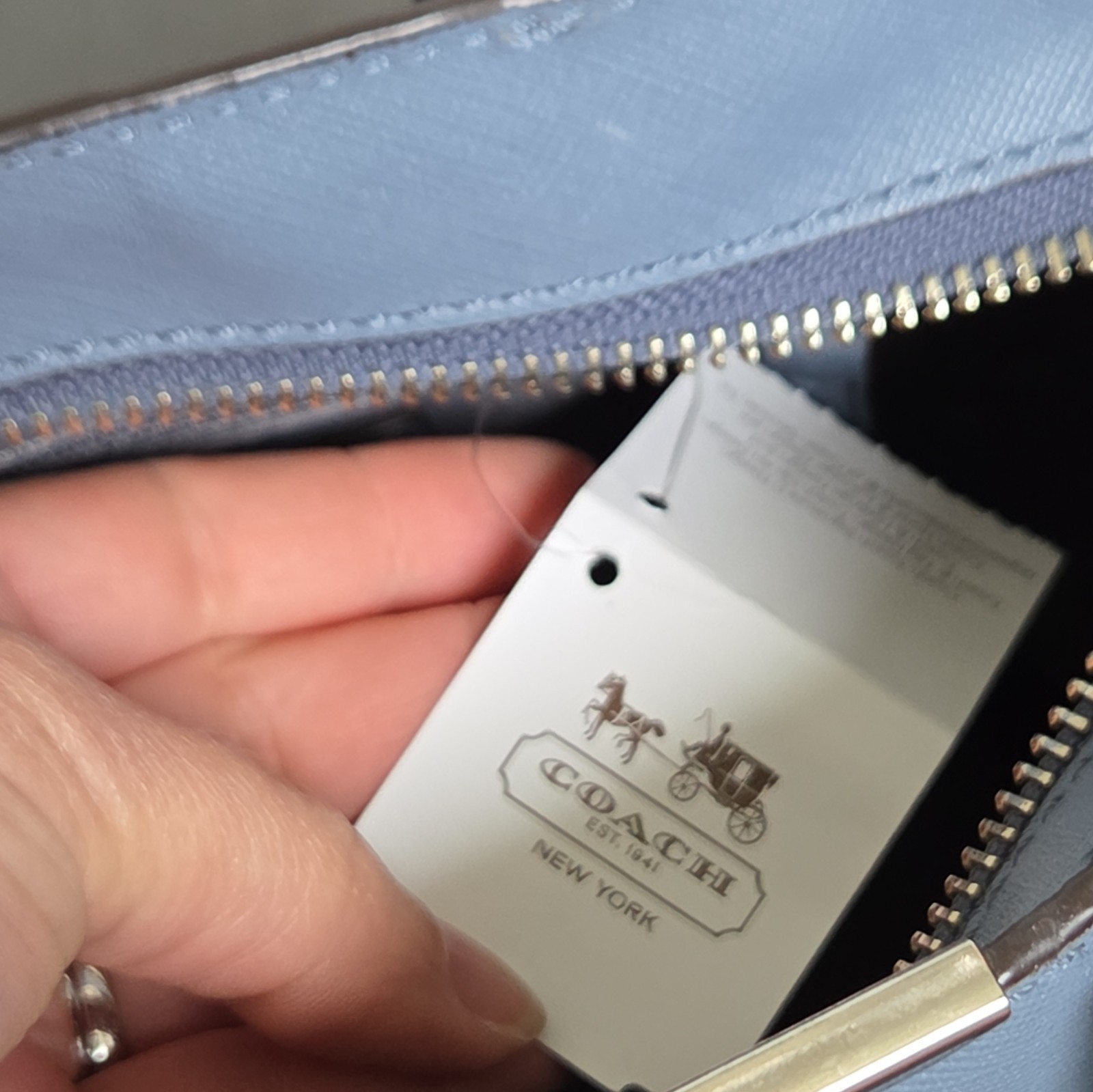 Coach Madison Saffiano Mini North/South Cornflower Blue Tote NWT WITHOUT STRAP