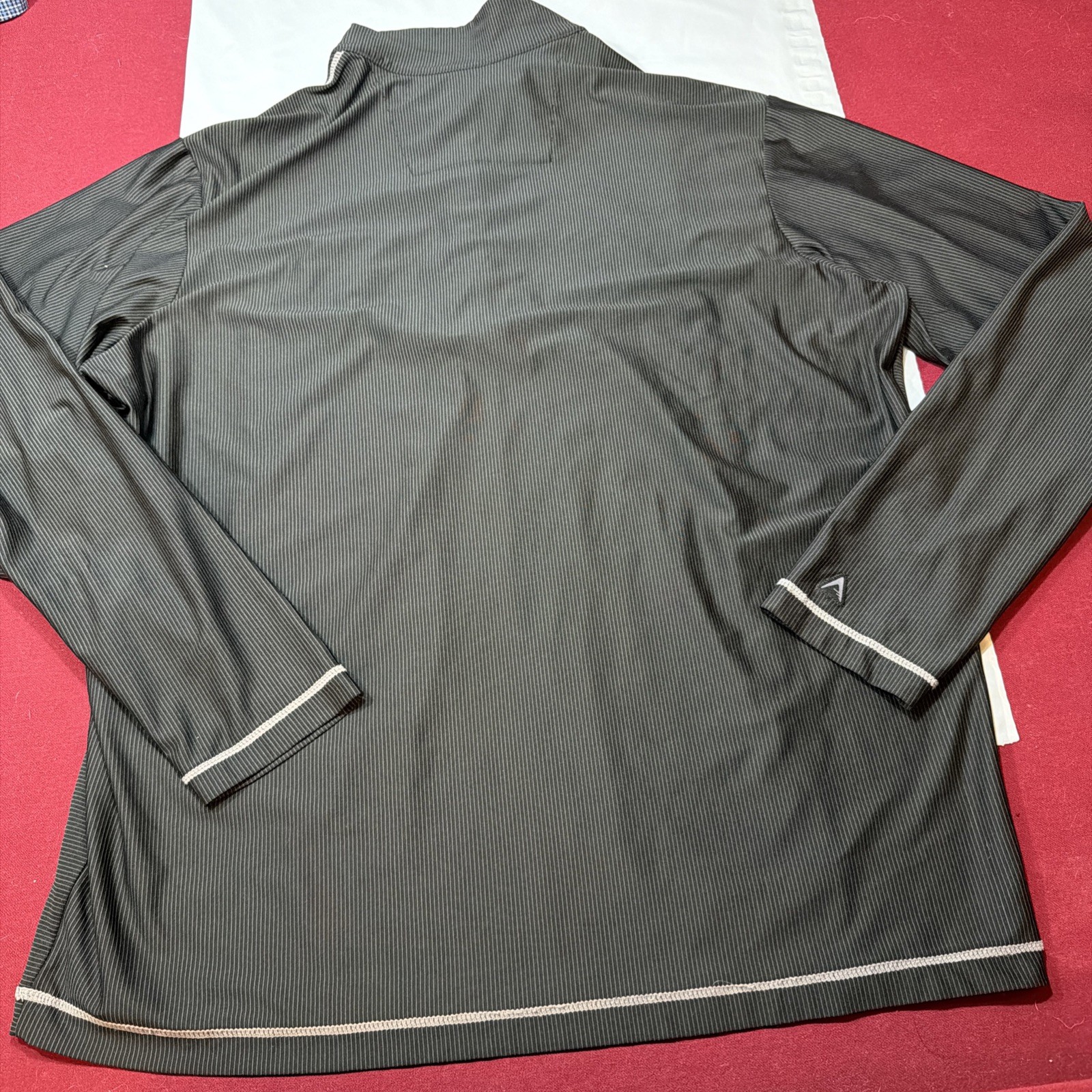 MIDWEST UNITED FC black gray Striped Soccer SHIRT Jacket 1/4 Zip Collar Men’s XL
